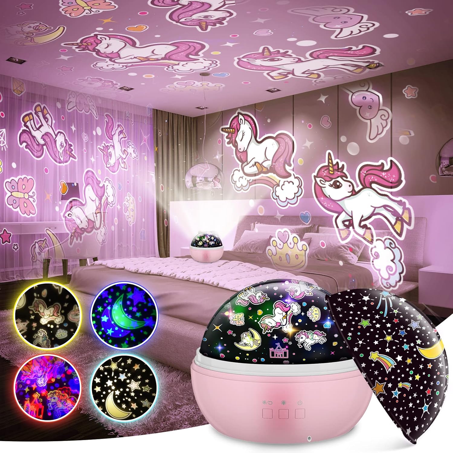 EUCOCO Einhorn Sternenhimmel Projektor 2-in-1