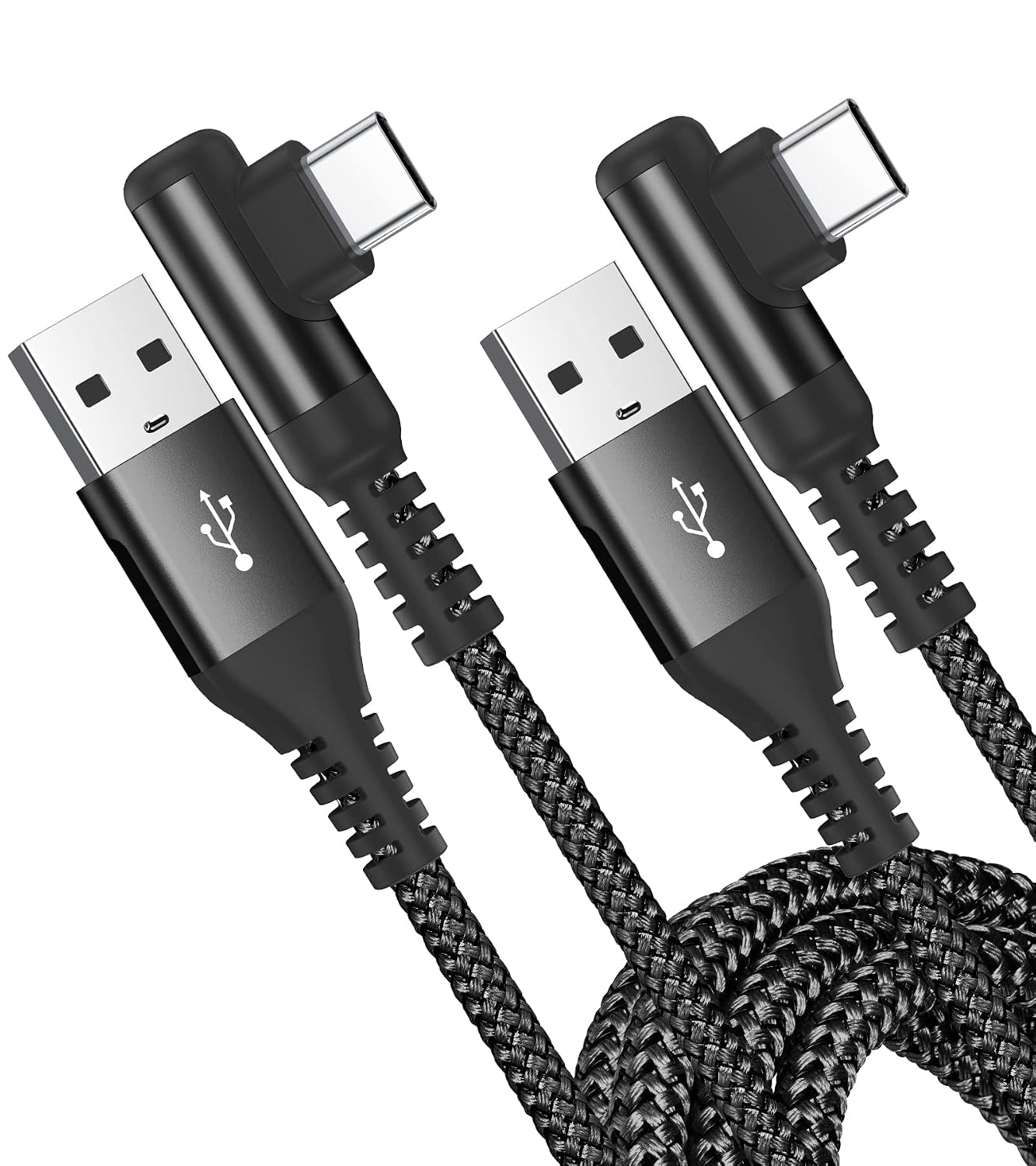 Detalle de AviBrex AviBrex-USBC-C90-3M-M2M-BK USB-C Cable, 3m, 90° Plug, 2-Pack