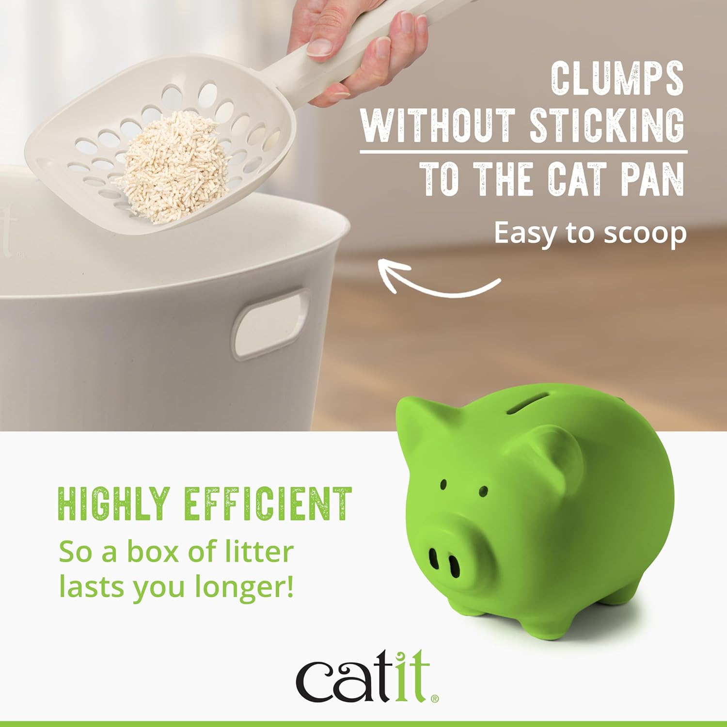Detalle 2 de Catit Go Natural! Katzenstreu parfumfrei, klumpend aus Erbsenschalen – 2 x 2,8 kg