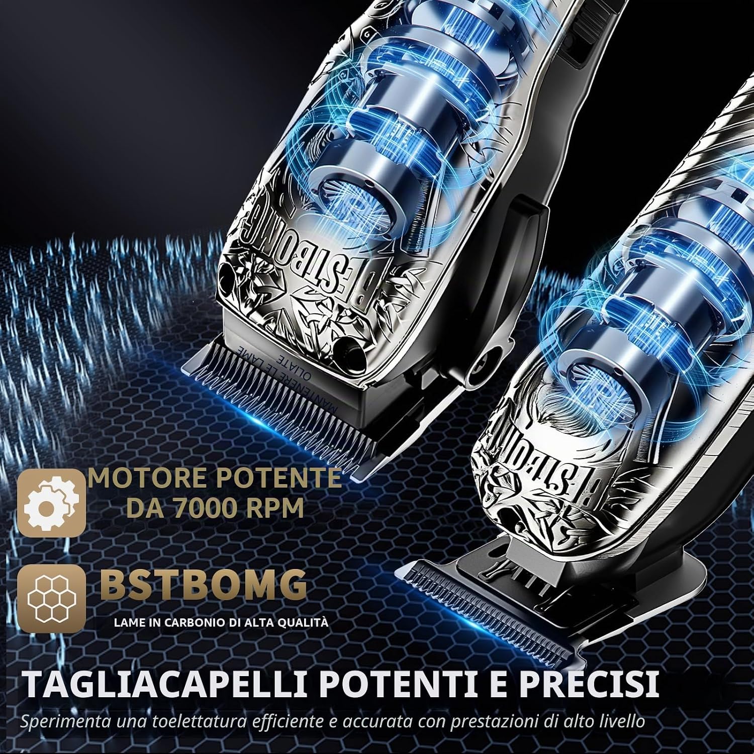 Detalle 2 de BESTBOMG kit tagliacapelli senza fili