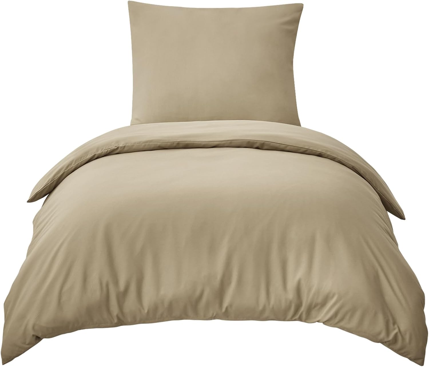 Thumbnail 6 de RUIKASI Housse de couette 140x200 cm kaki en microfibre avec fermeture éclair (parure 1 personne + taie 65x65 cm)