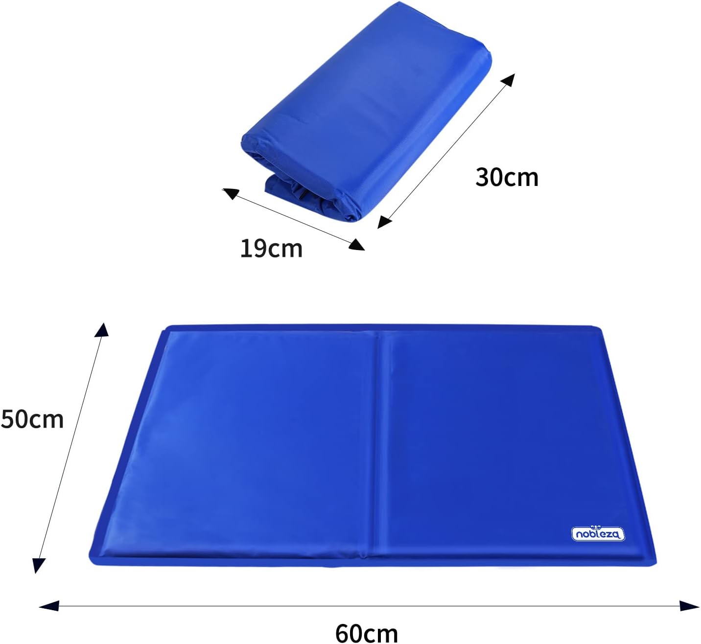 Thumbnail 2 de Nobleza Tapis de refroidissement auto-rafraîchissant en gel non toxique 65 x 50 cm, bleu (taille M)