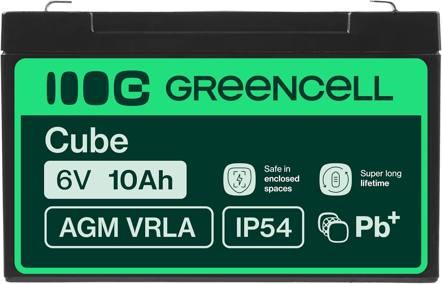 Detalle de Green Cell Batteria AGM 6V 10Ah: affidabile, sigillata e senza manutenzione per UPS, allarmi e impianti solari