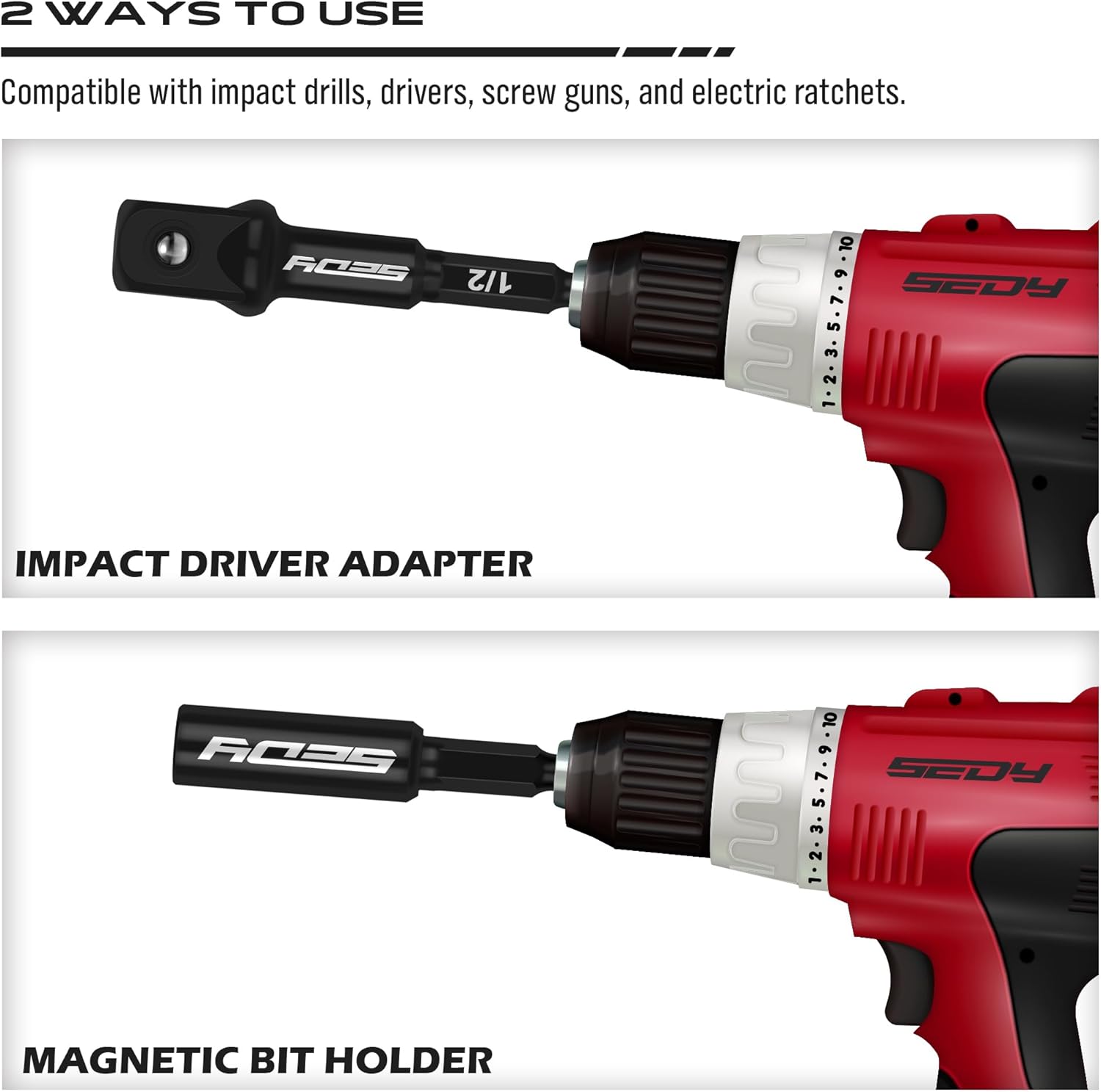 Thumbnail 2 de Impact Socket Adapter Set 9-Piece