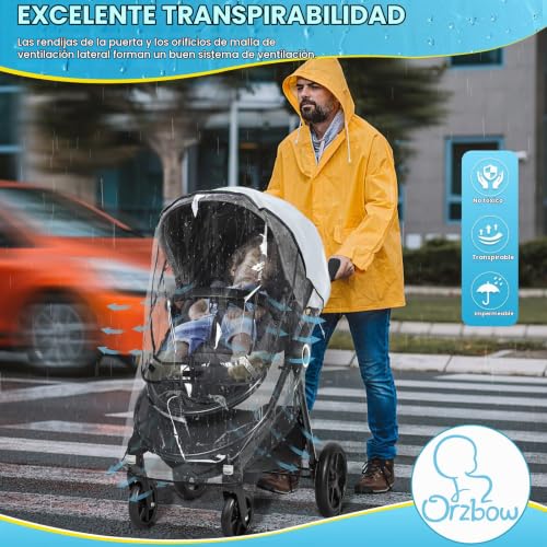 Detalle de Orzbow Plástico Lluvia Silla Paseo Universal (PVC Negro)