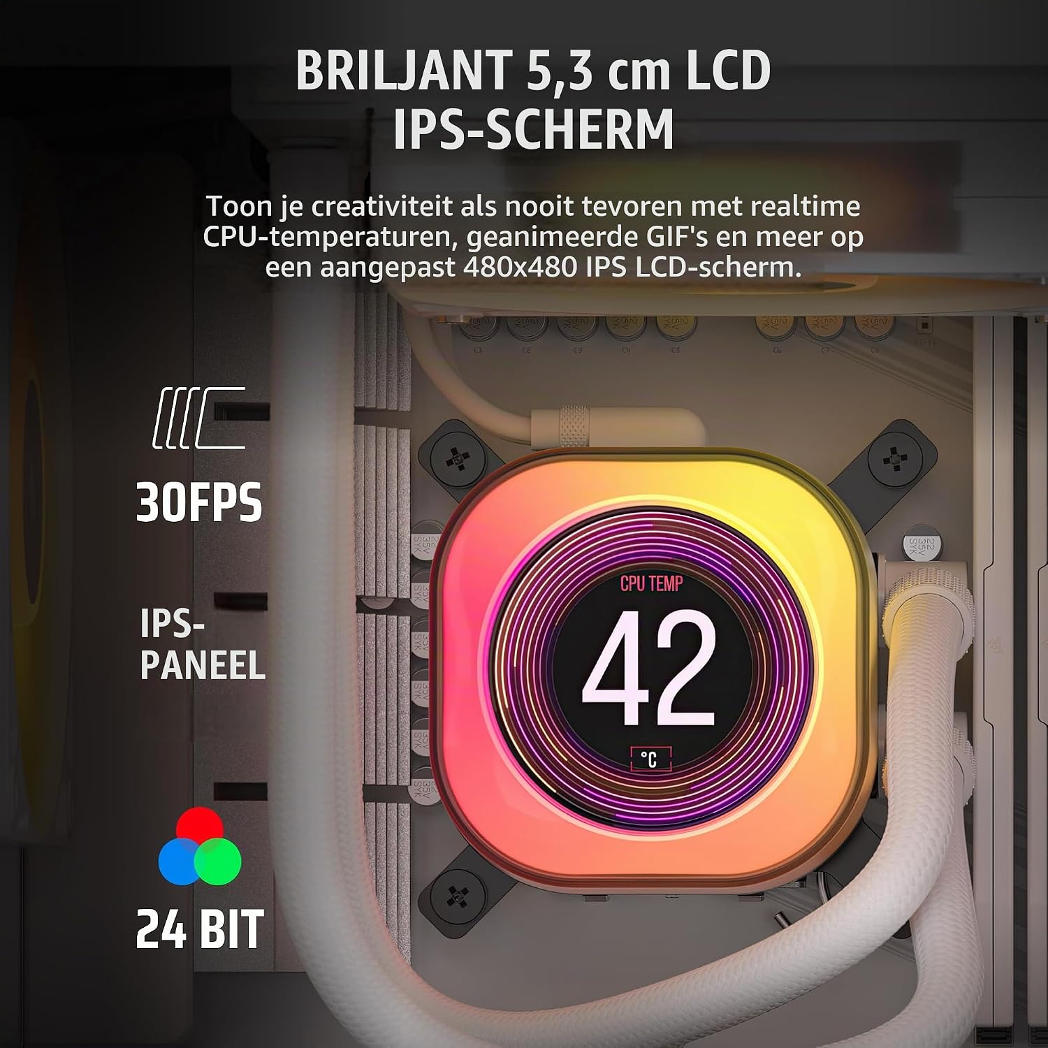 Detalle 2 de CORSAIR iCUE LINK TITAN 240 RX LCD CW-9061025-WW vloeistofkoeler met IPS-lcd