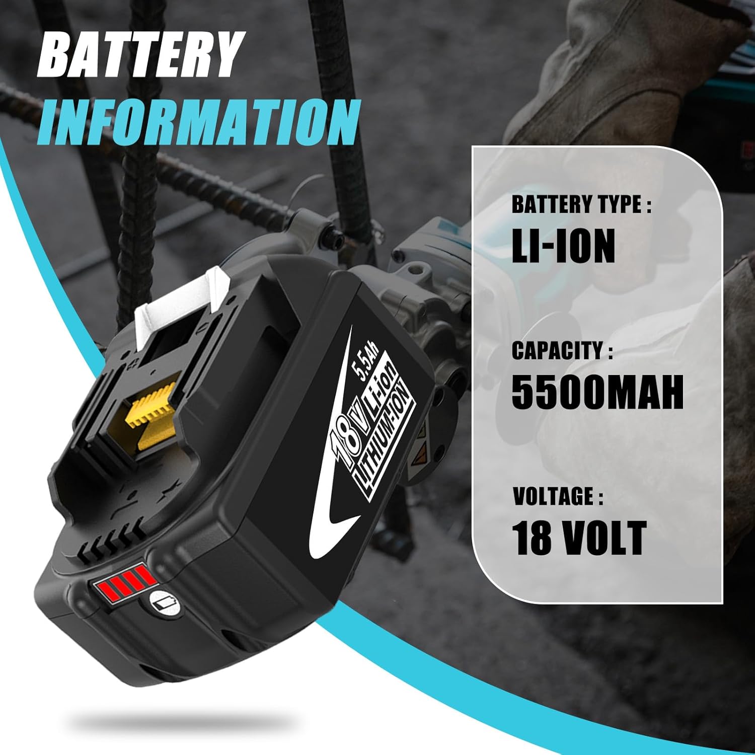 Thumbnail 1 de 2 pezzi batterie di ricambio TOPBATT BL1860 5,5Ah per Makita 18V + caricabatterie compatibile