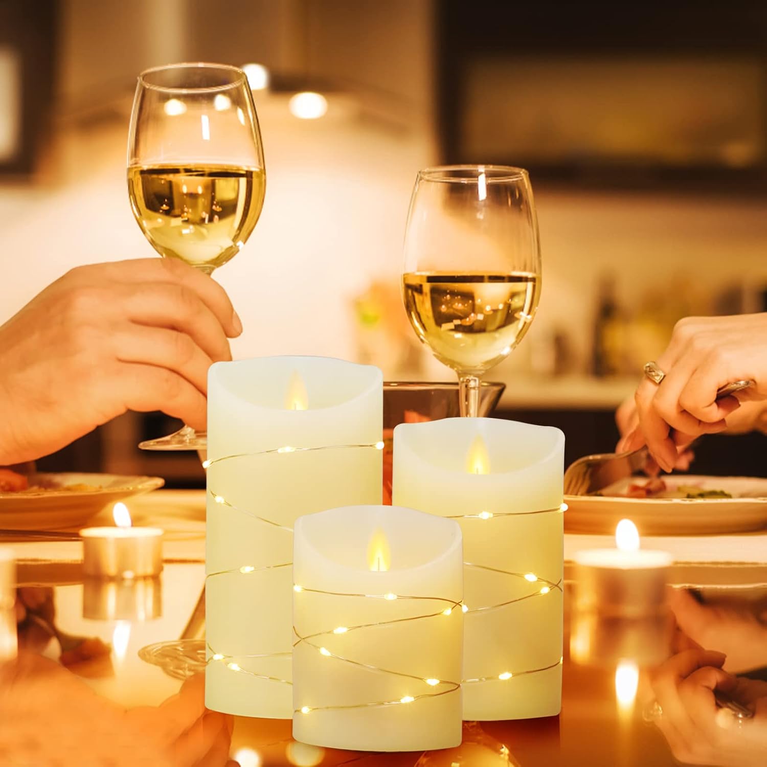 Thumbnail 4 de YINUO LIGHT LED candles set, timer and remote