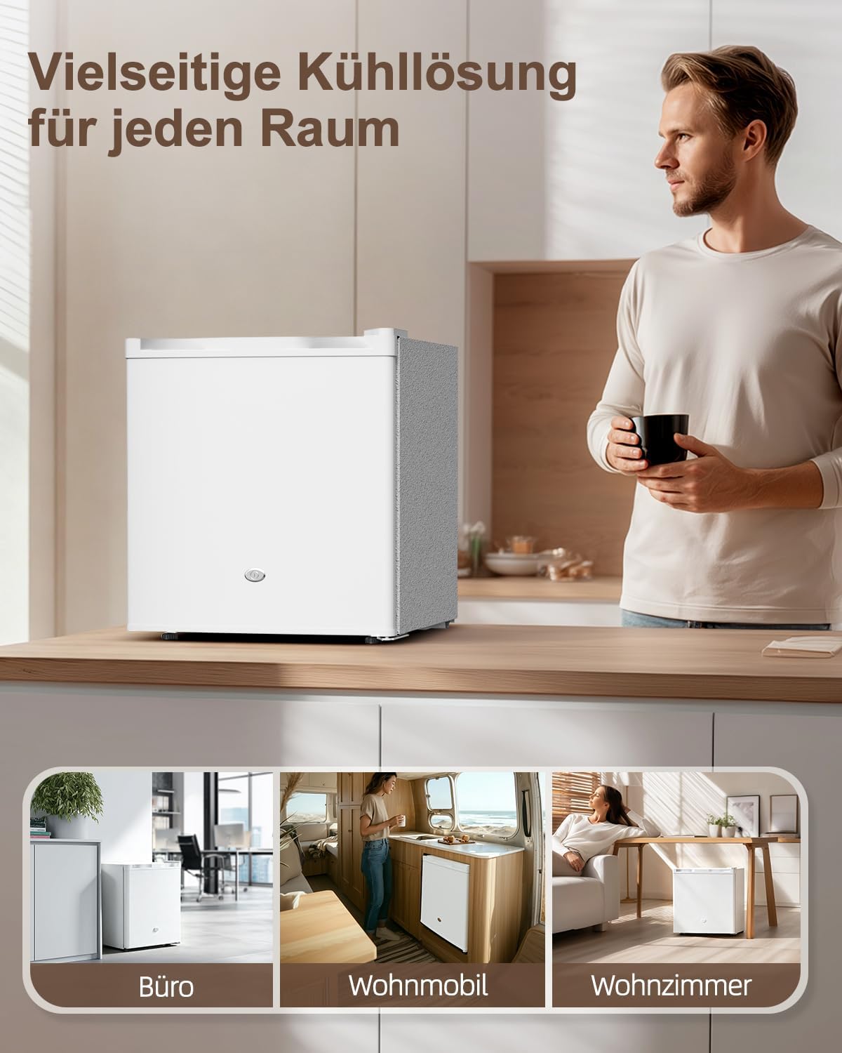 Thumbnail 6 de WELLENT 46L Mini Kühlschrank – kompakt, leise und flexibel mit wechselbarem Türanschlag