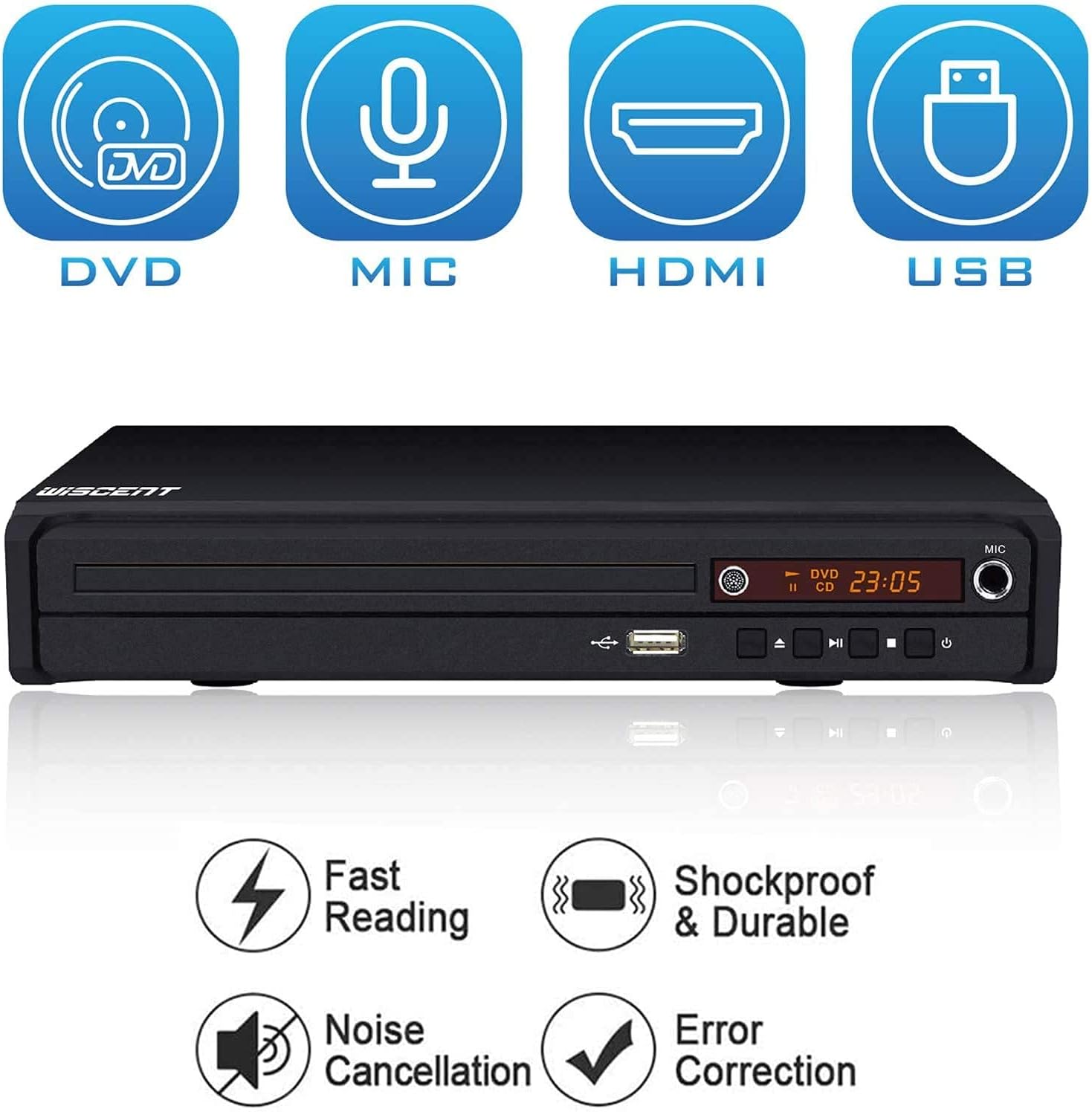 Thumbnail 1 de WISCENT Lettore DVD compatto multi-regione: riproduzione versatile per casa