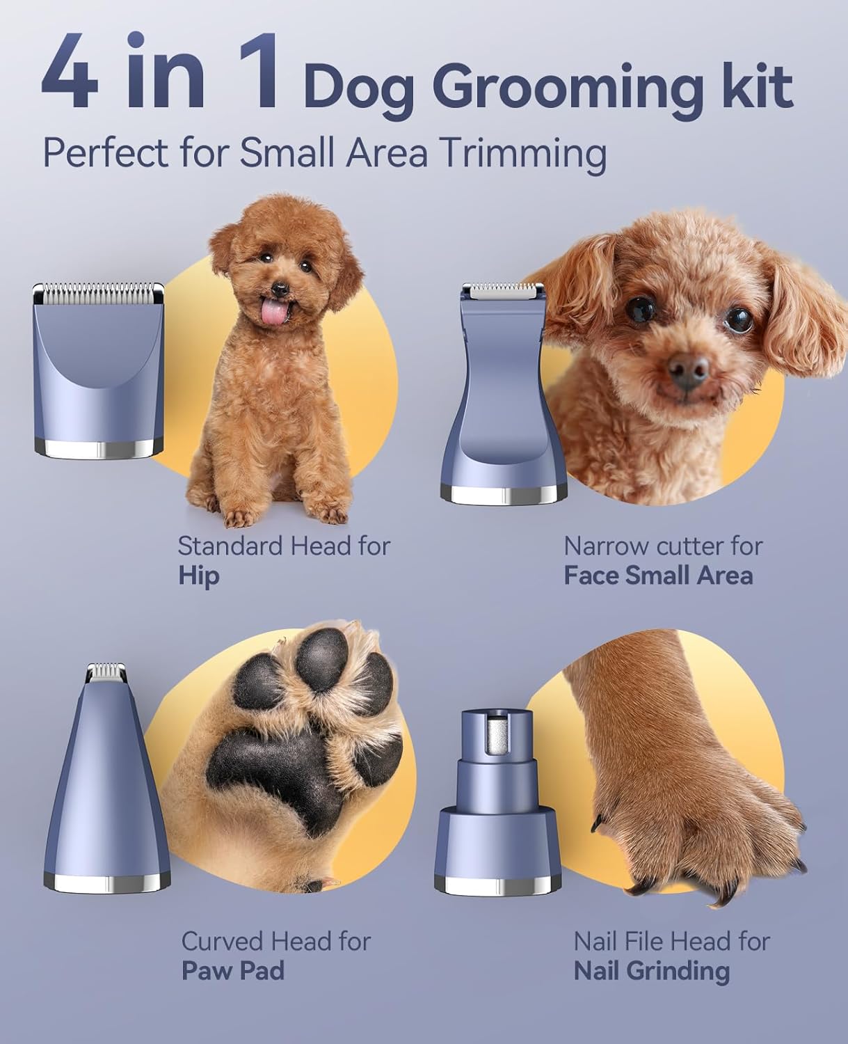 Detalle 2 de oneisall Dog Clippers Grooming Kit 4 in 1