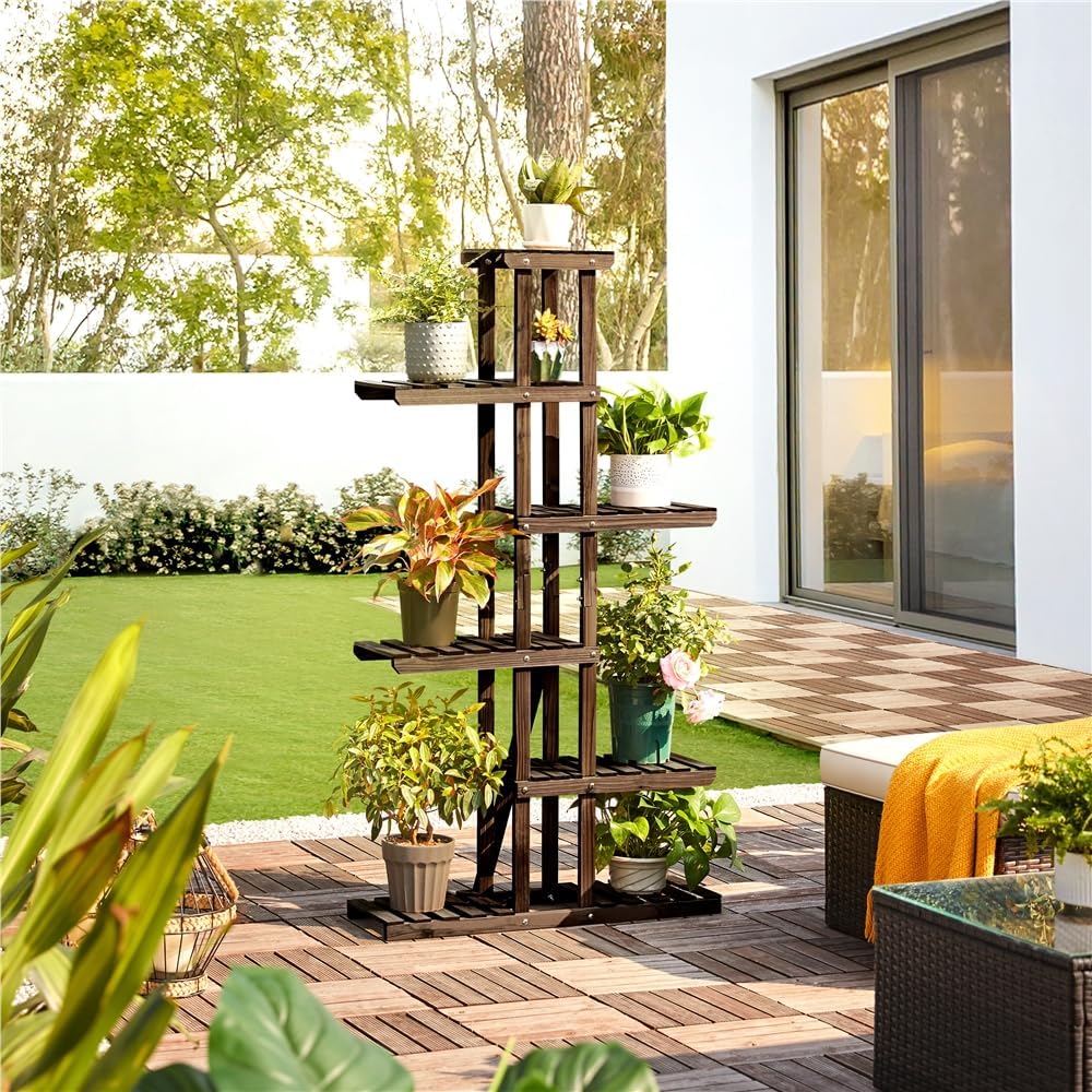 Thumbnail 3 de Yaheetech Soporte para Plantas de Madera 140 cm