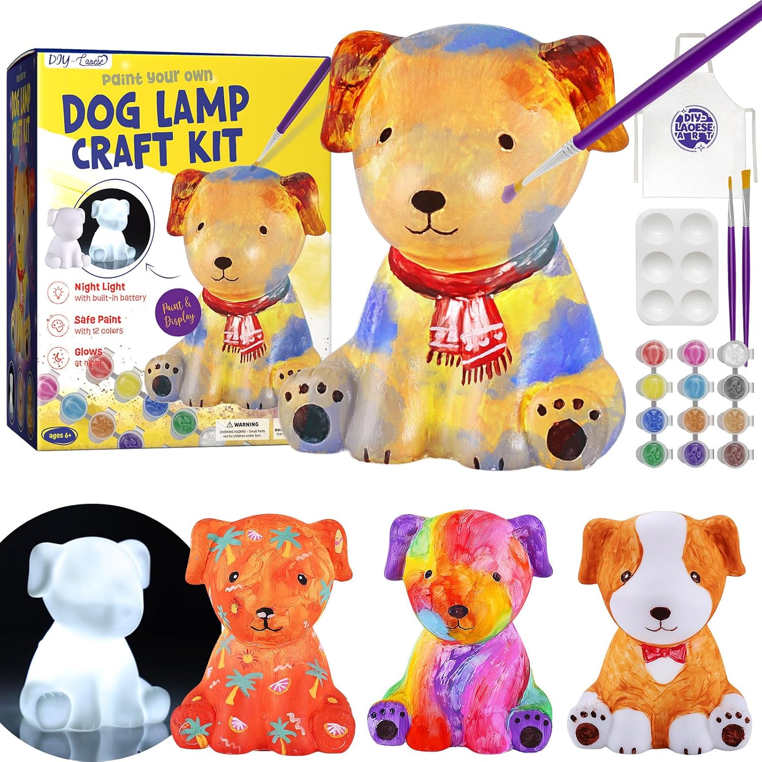 Detalle de DIY-LAOESE Paint Your Own Dog Lamp Kit for Kids ๐จ๐ช