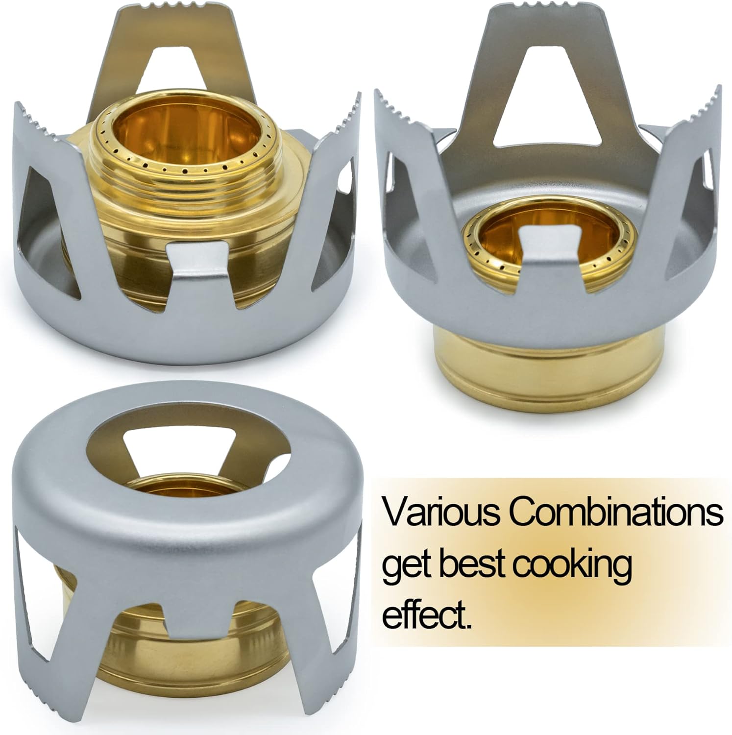Thumbnail 5 de Famgee Portable Mini Alcohol Stove: Lightweight Brass Spirit Stove with Aluminium Windscreen Base