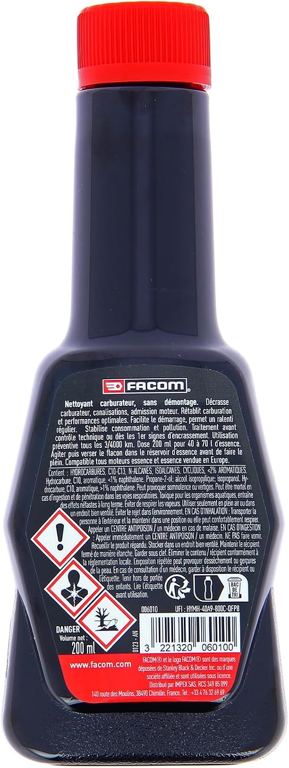 Detalle 2 de Facom Nettoyant Carburateur 200 ml : dégraissant concentré pour carburateurs essence et motos