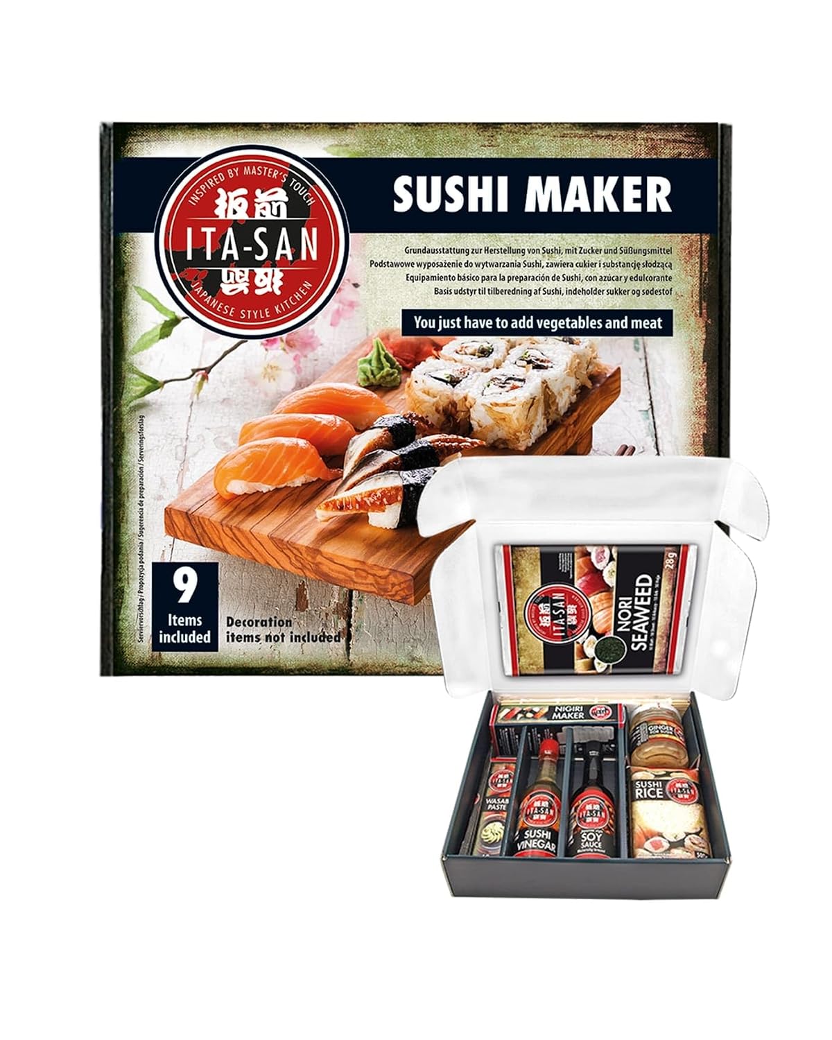 Detalle de ITA-SAN Sushi Set (9-teiliges Komplettset) – Ideal für Anfänger, zum Ausprobieren oder Verschenken