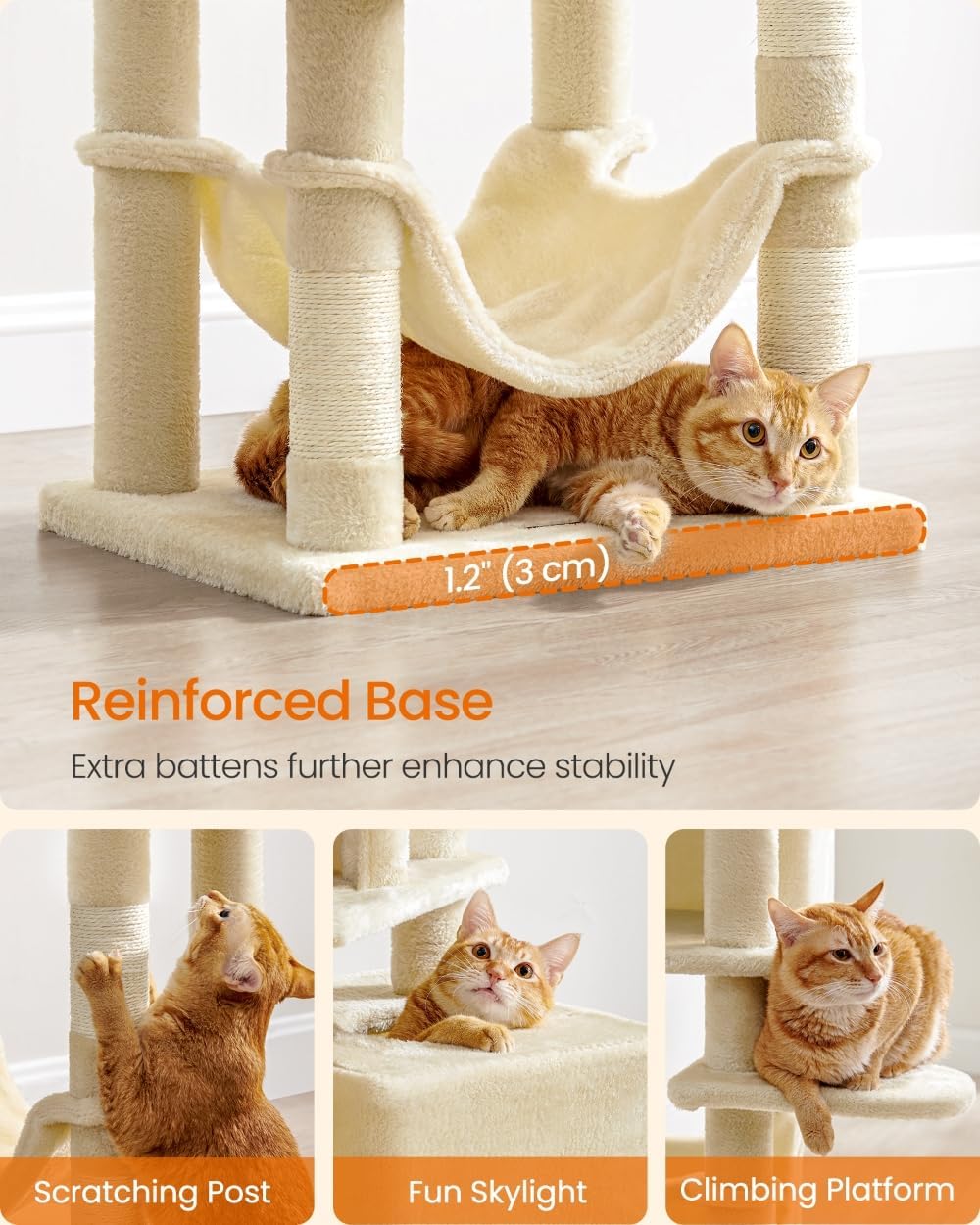 Thumbnail 6 de Feandrea UPCT192M01 59.5-Inch Cat Tree with 5 Scratching Posts and 2 Perches