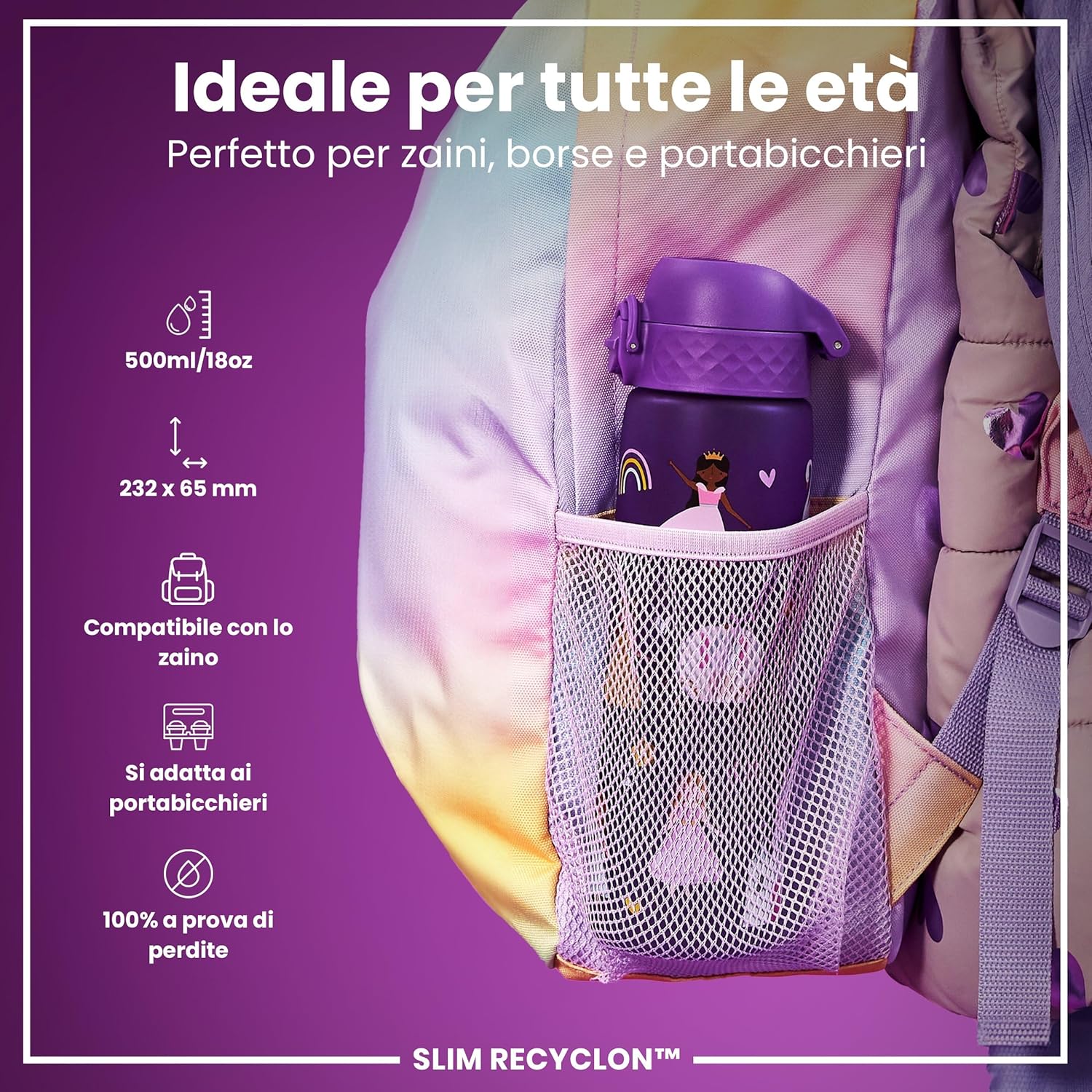 Thumbnail 1 de Ion8 Borraccia a Prova di Perdite 500 ml – Facile da Aprire, Lavabile in Lavastoviglie e BPA Free