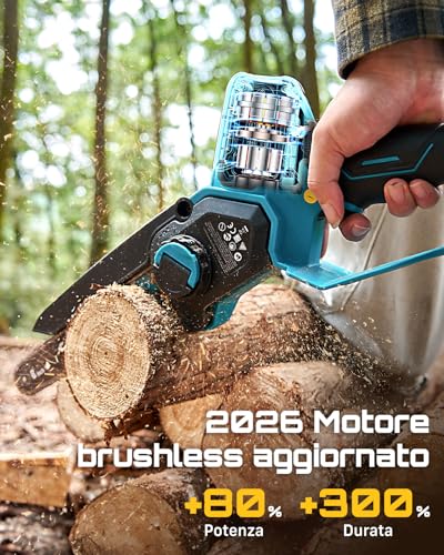 Detalle de SEESII 6 & 8 Mini Motosega Elettrica da Potatura 1000 W – 2-in-1 con lama da 6" e 8