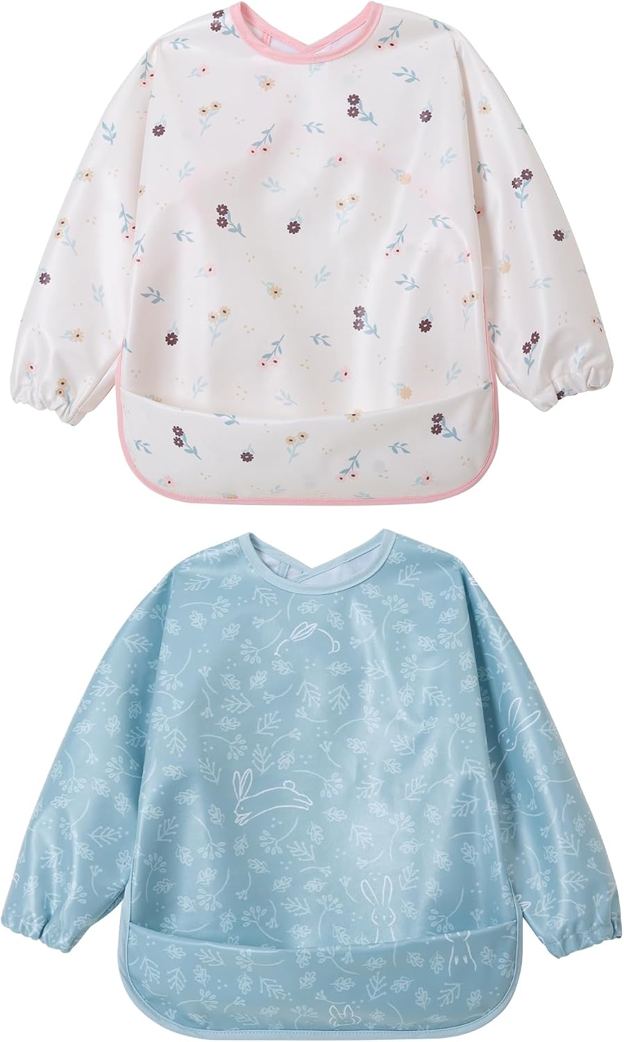 Detalle de Little Dimsum Long Sleeves Toddler Weaning Bibs – Sleeved Waterproof Feeding Coverall Set