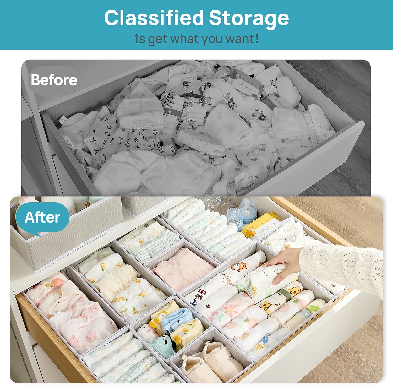 Detalle 2 de Vtopmart Baby Clothes Organizer 18 Pack