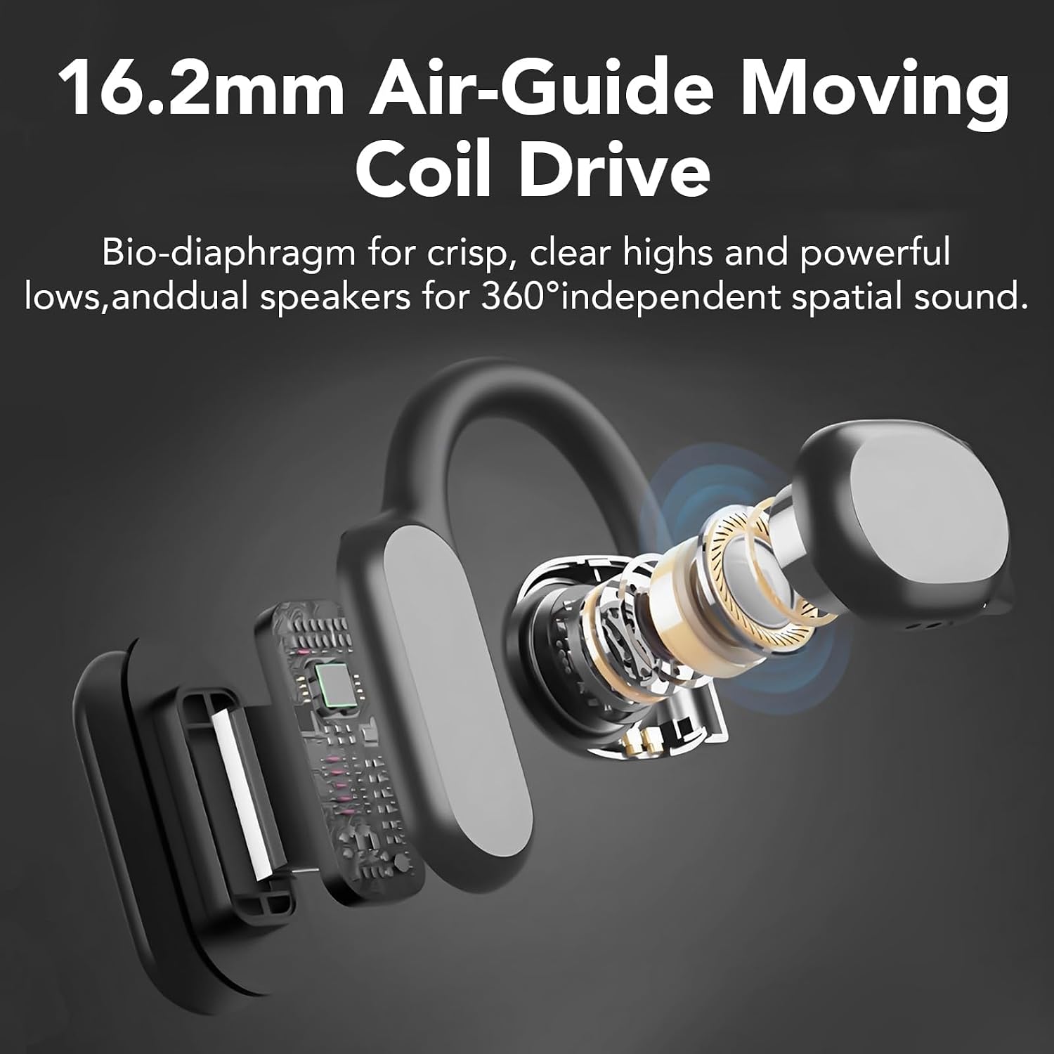 Detalle de Hendari Open Ear Headphones with Air Conduction and Bluetooth 5.3