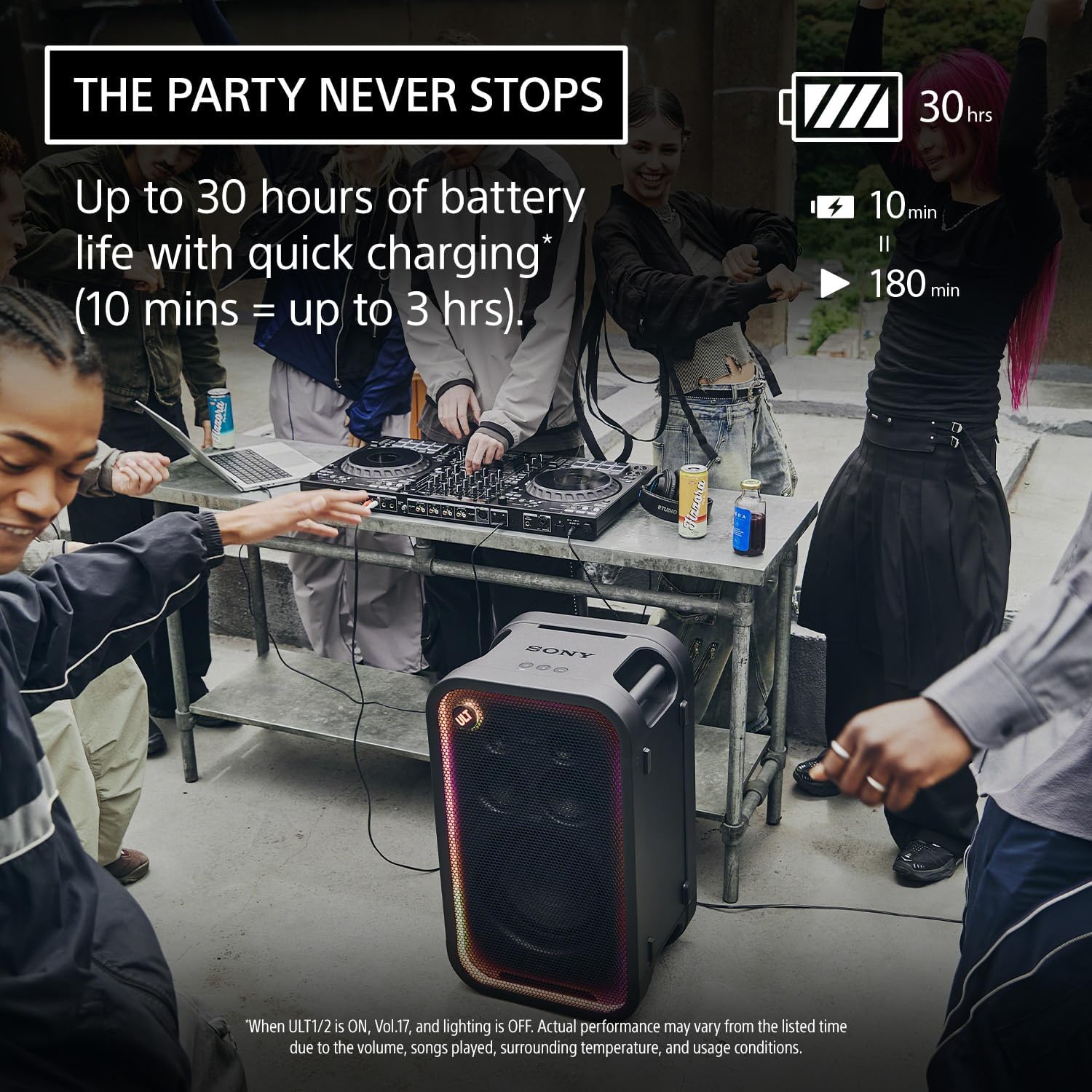 Detalle de Sony ULT TOWER 7 SRSULT700 Party Speaker with Karaoke, IPX4 and 30-Hour Battery