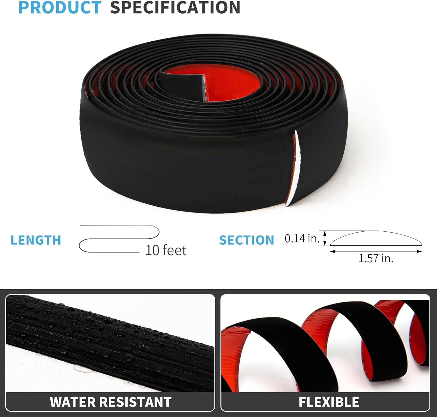 Detalle 2 de Art3d self-adhesive vinyl floor transition strip (10 ft, 1.57in) for laminate, tiles & carpet edges
