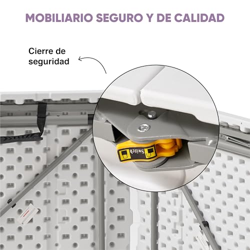 Thumbnail 7 de KG KITGARDEN Mesa Plegable Portátil Multifuncional 122x60cm – Blanco