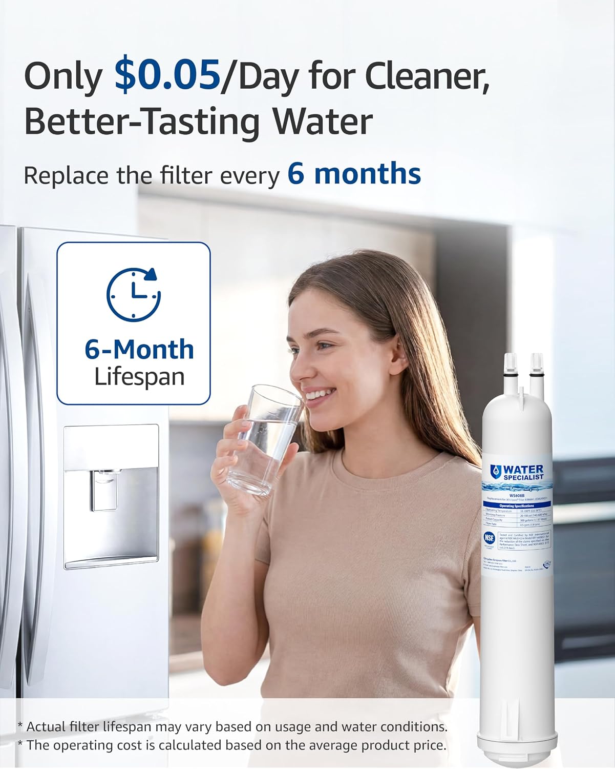 Thumbnail 6 de Waterspecialist WS608 Refrigerator Water Filter, Coconut Carbon Block, NSF 42/372