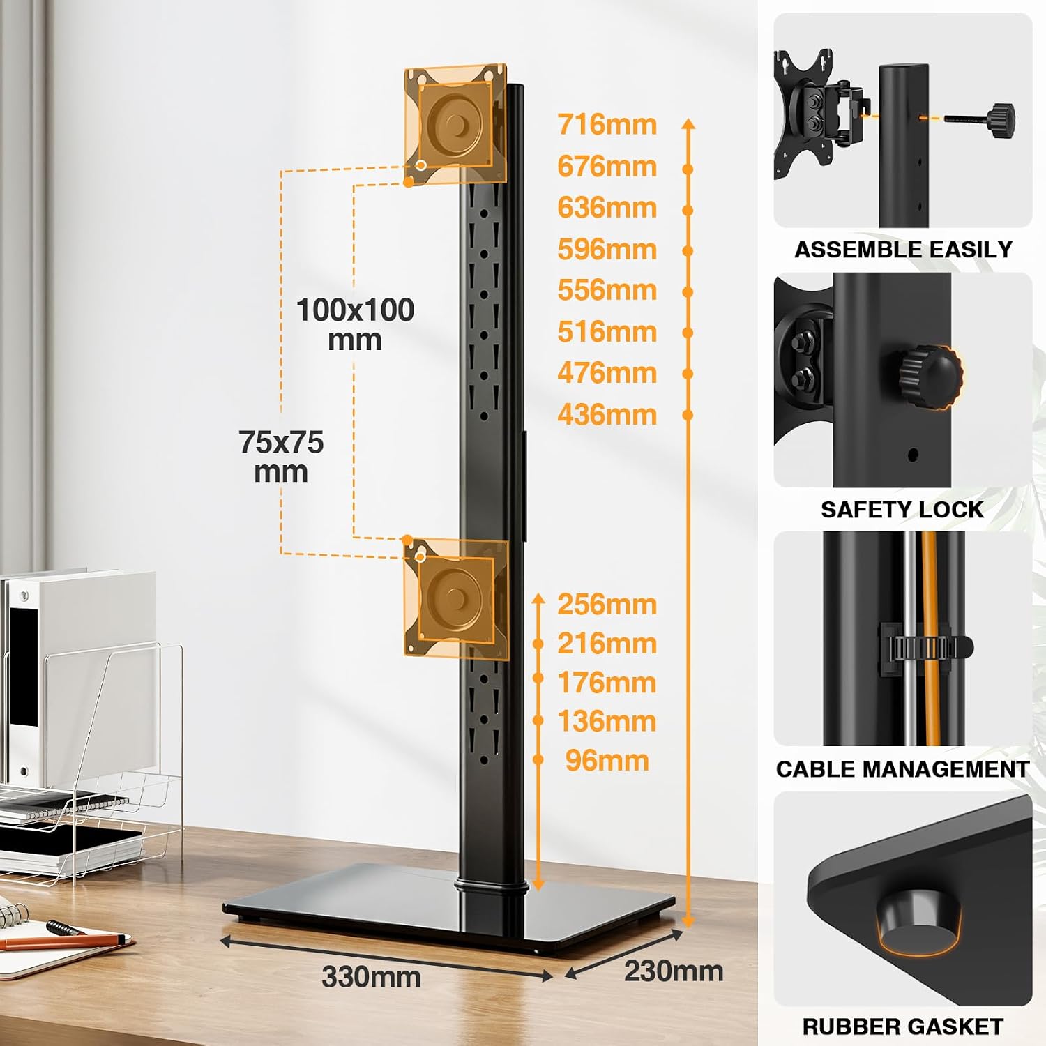 Thumbnail 4 de 5Rcom Supporto Doppio Monitor 13-38"