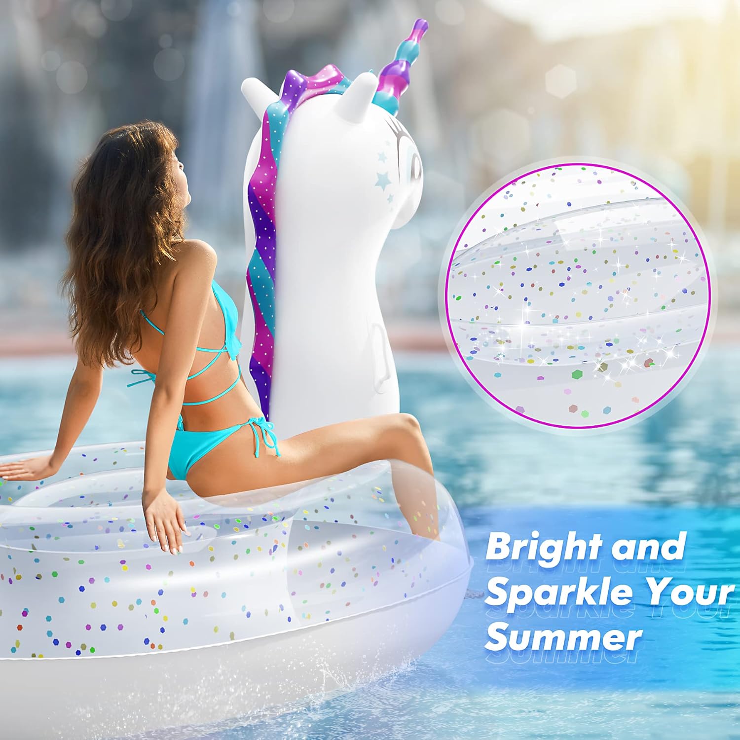Thumbnail 4 de Subtail Bouée Piscine Licorne – Matelas gonflable XL pour adulte