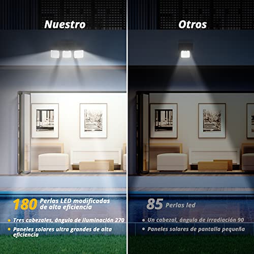 Detalle 2 de OUSFOT Luz Solar Exterior con Sensor de Movimiento 180 LED