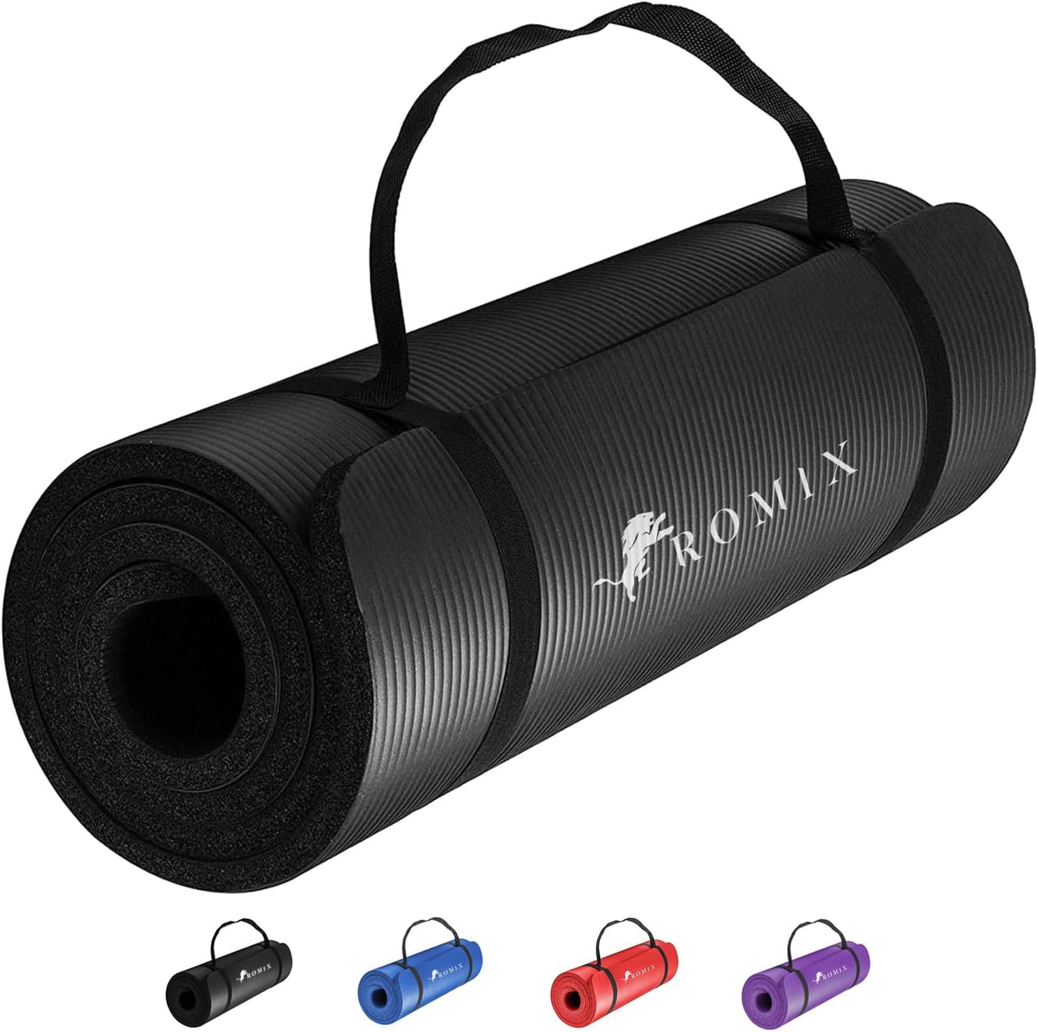 Detalle de ROMIX Yoga Mat Thick 10mm: 180x60cm, Non-Slip NBR Foam for Home Workouts