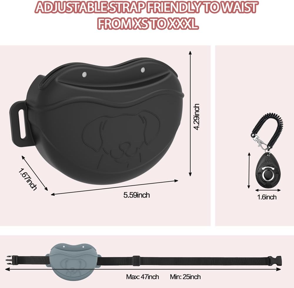 Thumbnail 6 de TUCANA Silicone Dog Treat Pouch with Upgraded Magnetic Closure, Clicker & Adjustable Waist Belt (Pink)