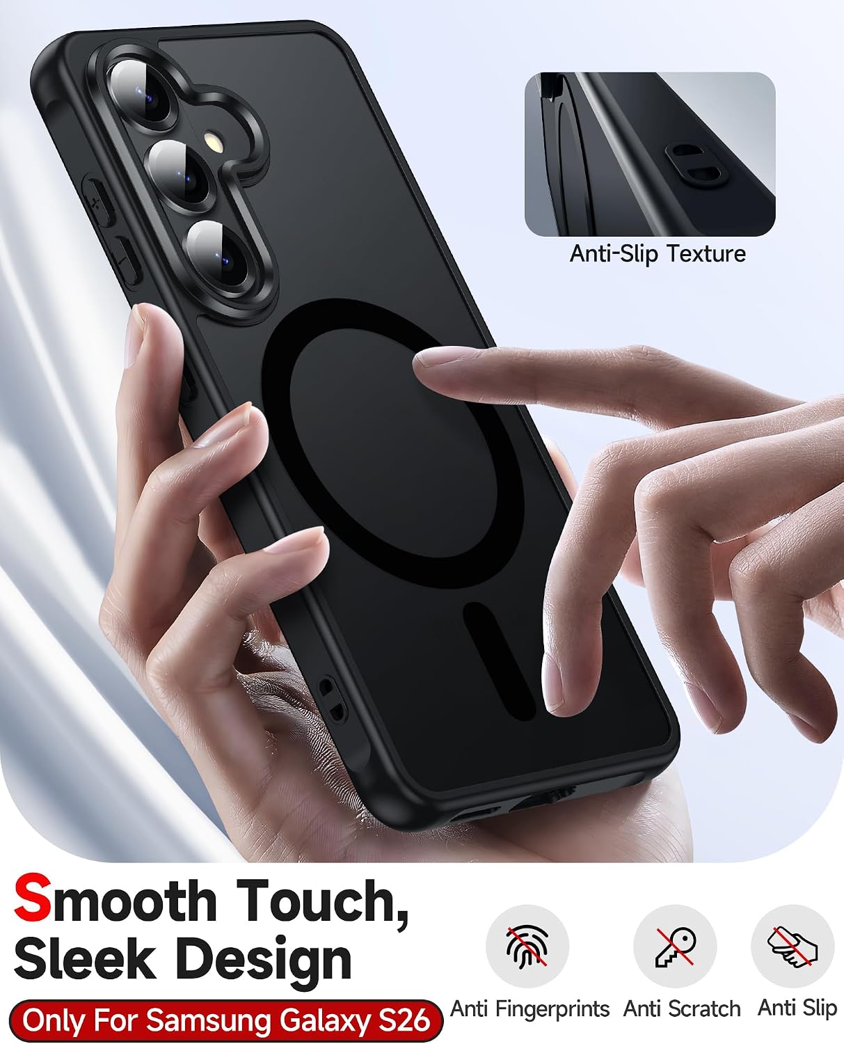 Detalle de LeYi Magnetic MagSafe case for Galaxy S26