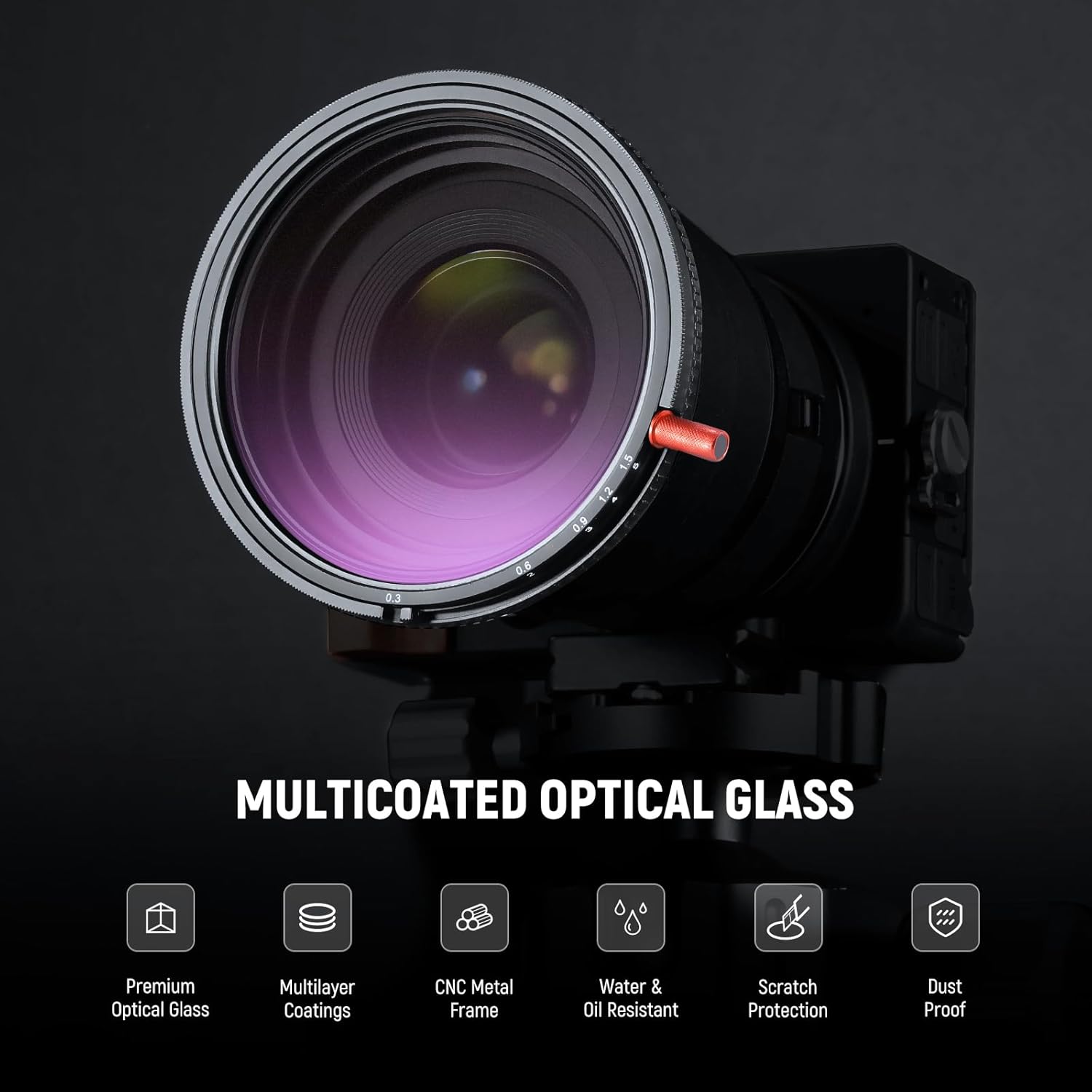 Thumbnail 5 de NEEWER 72mm 3-in-1 Variable ND Filter + CPL + Black Diffusion for Mist Cinematic Effect