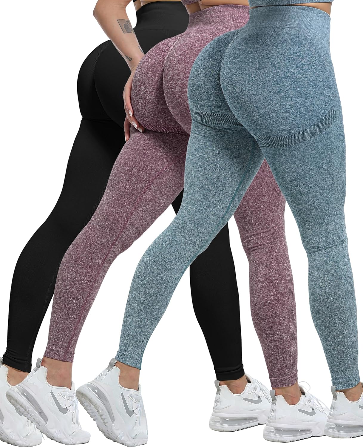 Thumbnail 5 de CHRLEISURE Workout Leggings Set seamless scrunch 3-piece 🩳