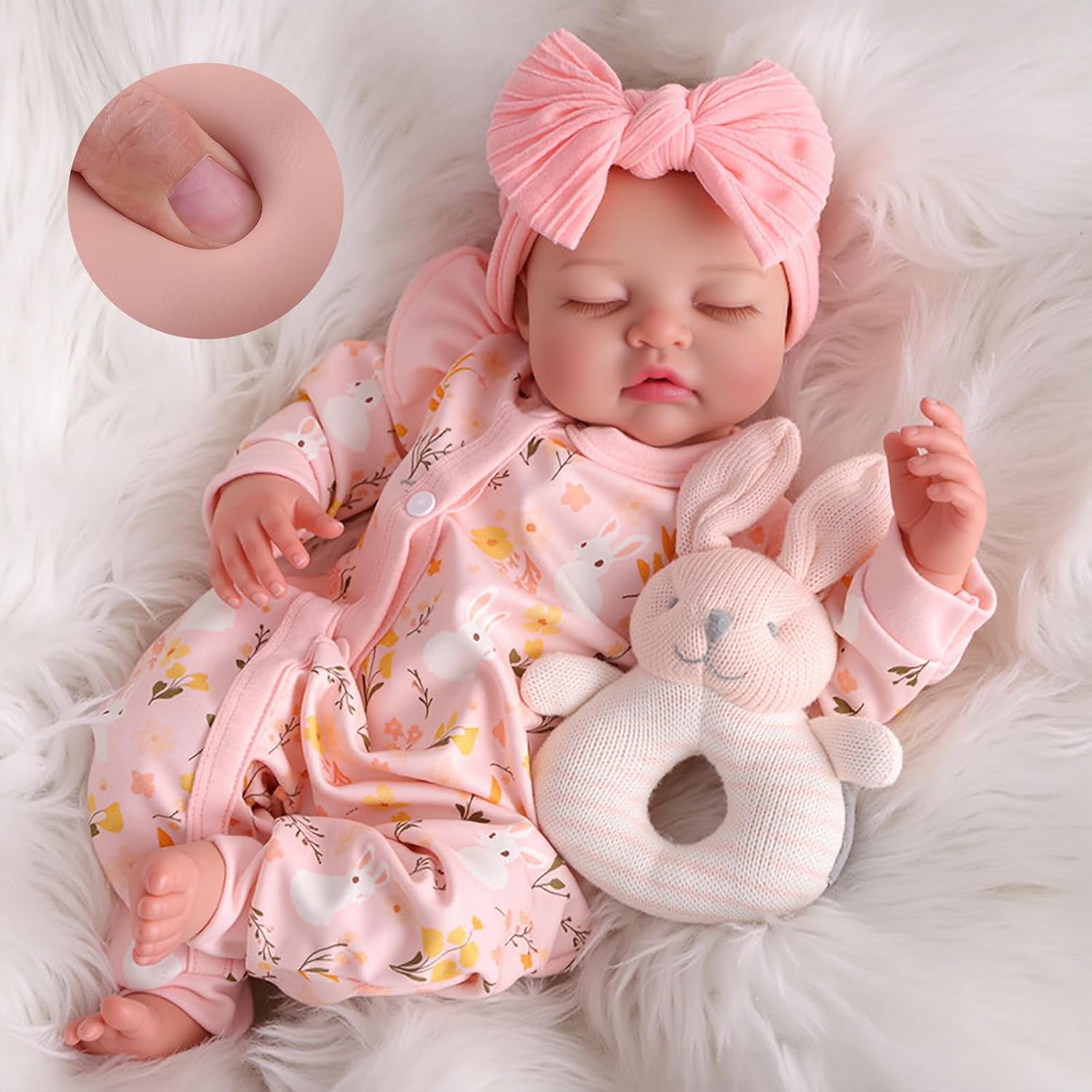 Detalle de BABESIDE Lifelike Reborn Baby Doll (20 Inch) — Poseable Sleeping Newborn with Accessories