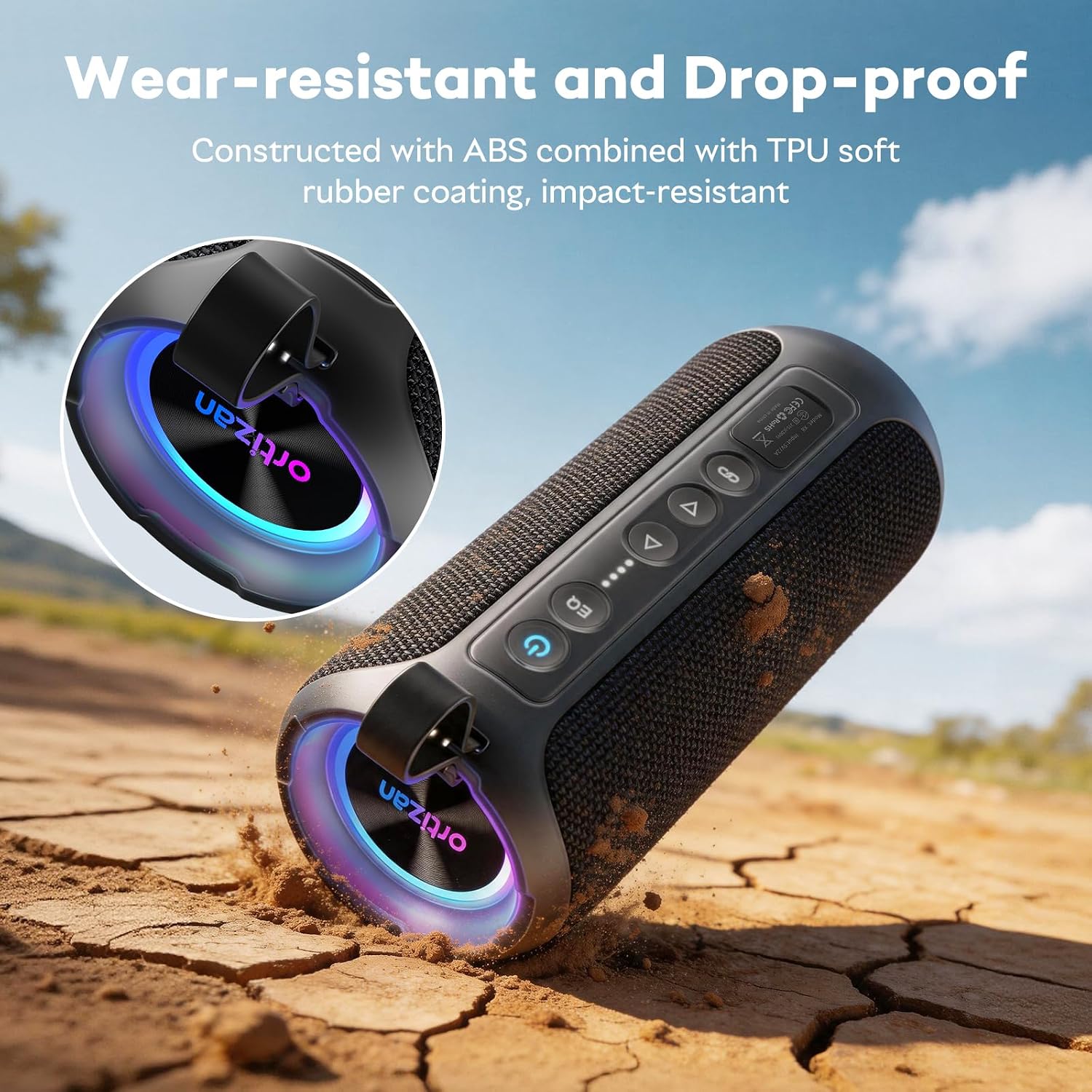 Detalle de Ortizan Portable Bluetooth Speaker Wireless (2nd Gen) — 40W Power, 30-Hour Playtime, IPX7 Waterproof