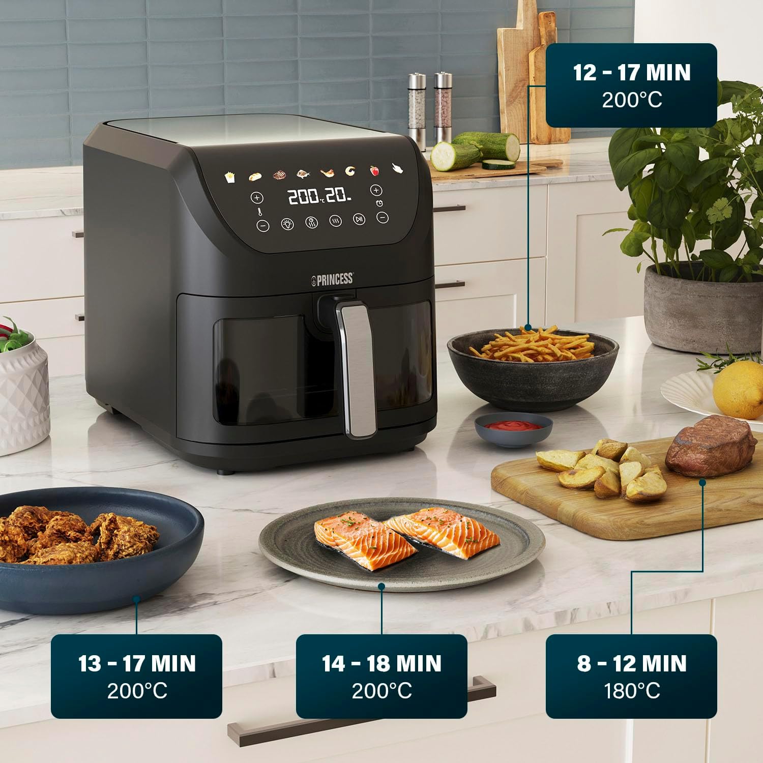 Thumbnail 4 de Princess SlimFry Airfryer 🍟 8L, 2000W, Pantalla Digital, 8 Programas