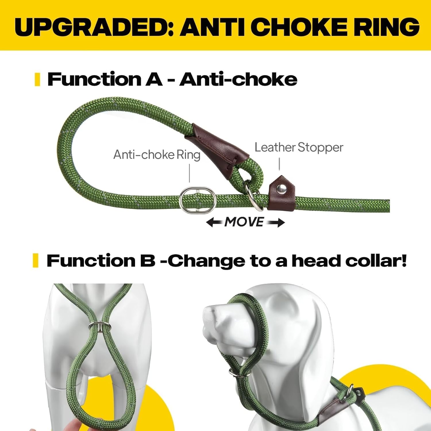 Thumbnail 2 de Fida Slip Rope Hundeleine (1,8 m) – Slip-On-Schleppleine mit reflektierenden Nähten