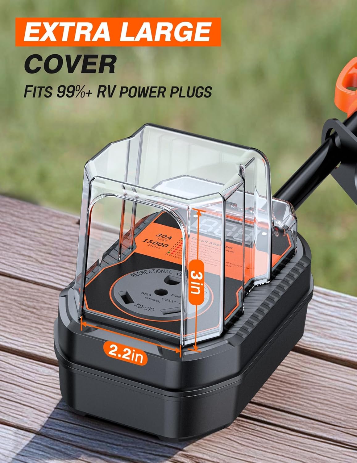 Thumbnail 6 de TOWTAMER 15,000J 30 Amp RV Surge Protector with LED Voltage Display & IP68 Waterproof Cover