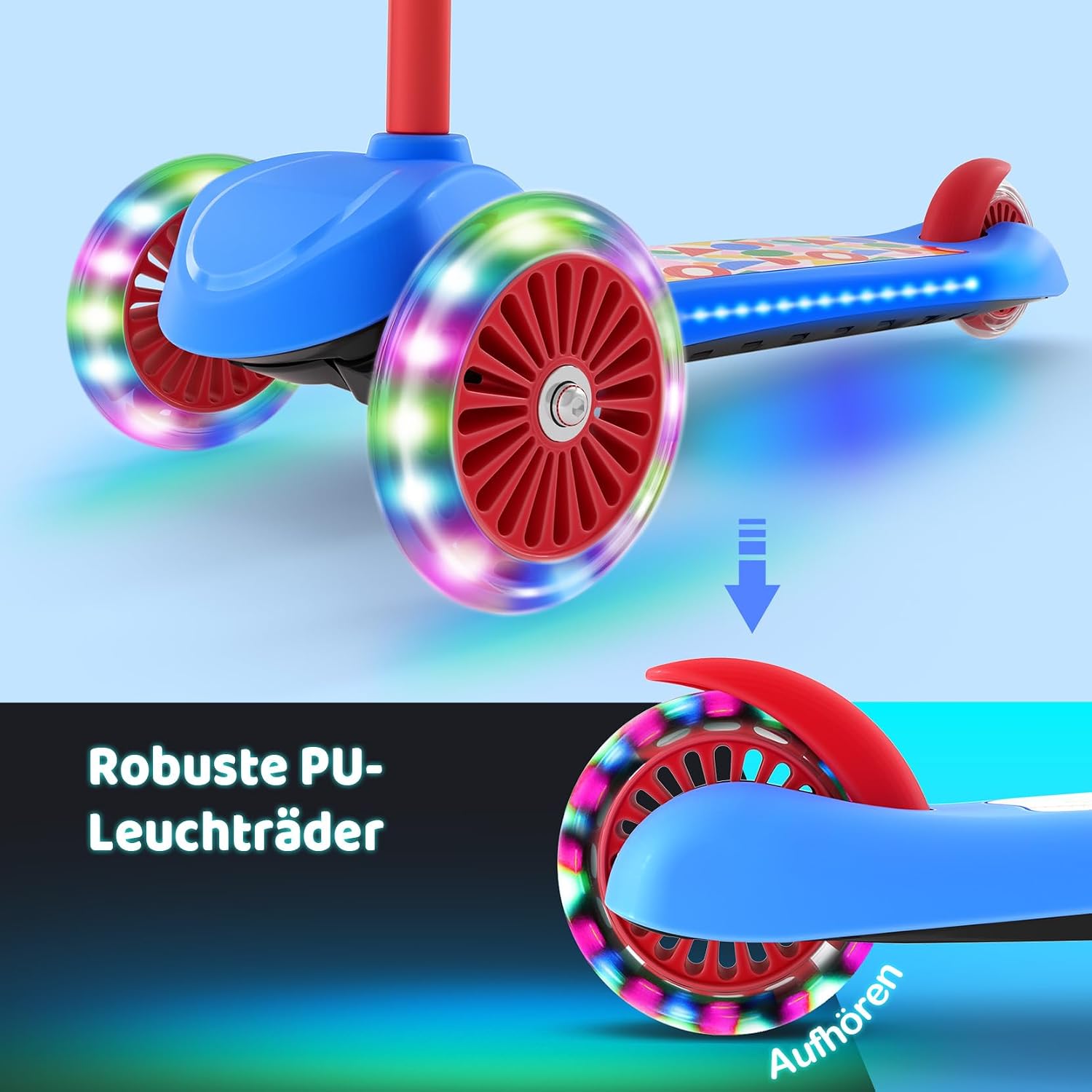 Detalle de BremToy Kinderroller 3 Jahre mit Licht