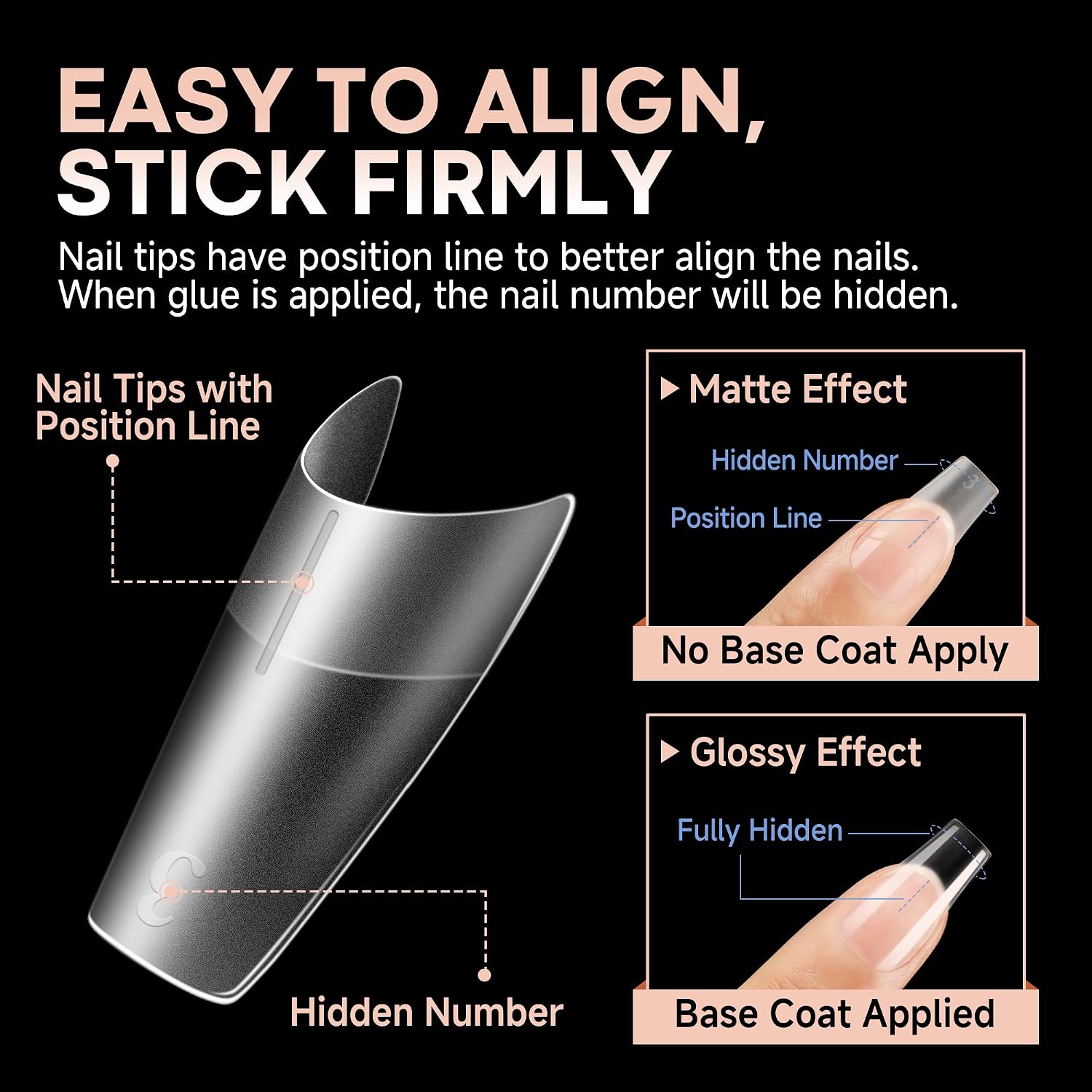 Detalle de UNA GELLA Gel Nail Tips, 504-Piece Set