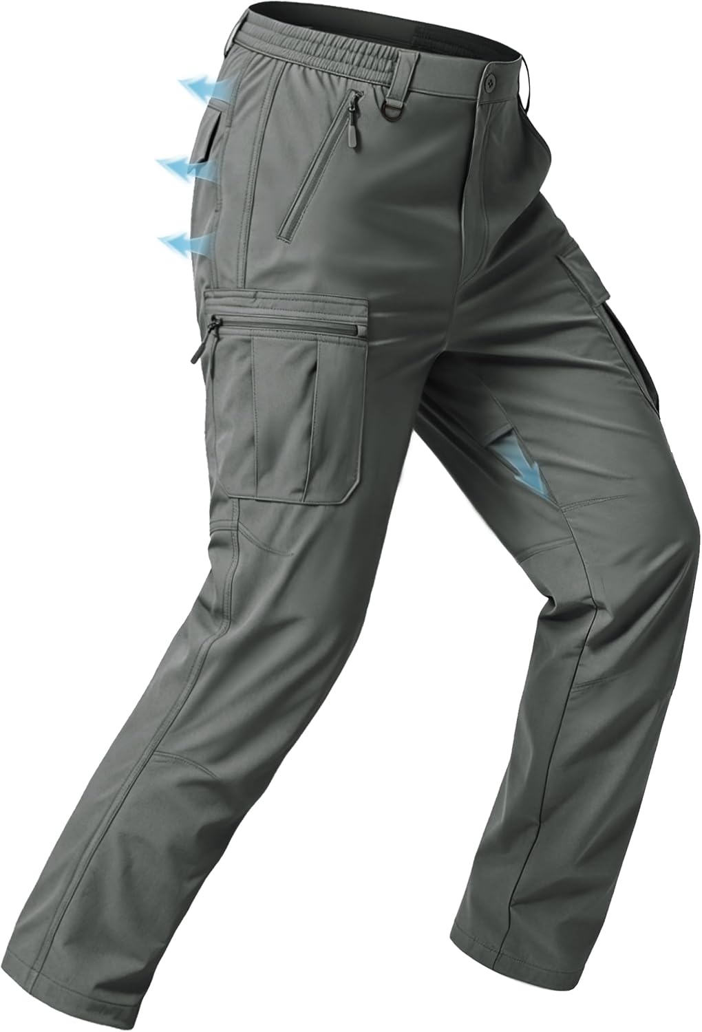 Detalle de Zoofly Men's Hiking Pants, Stretch Nylon Cargo Pants with 6 Pockets