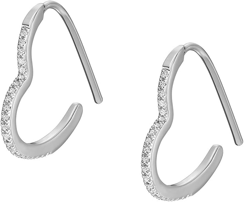 Detalle de Fossil Damen-Ohrringe aus Messing oder Sterlingsilber – Bügelverschluss, polierte Oberfläche