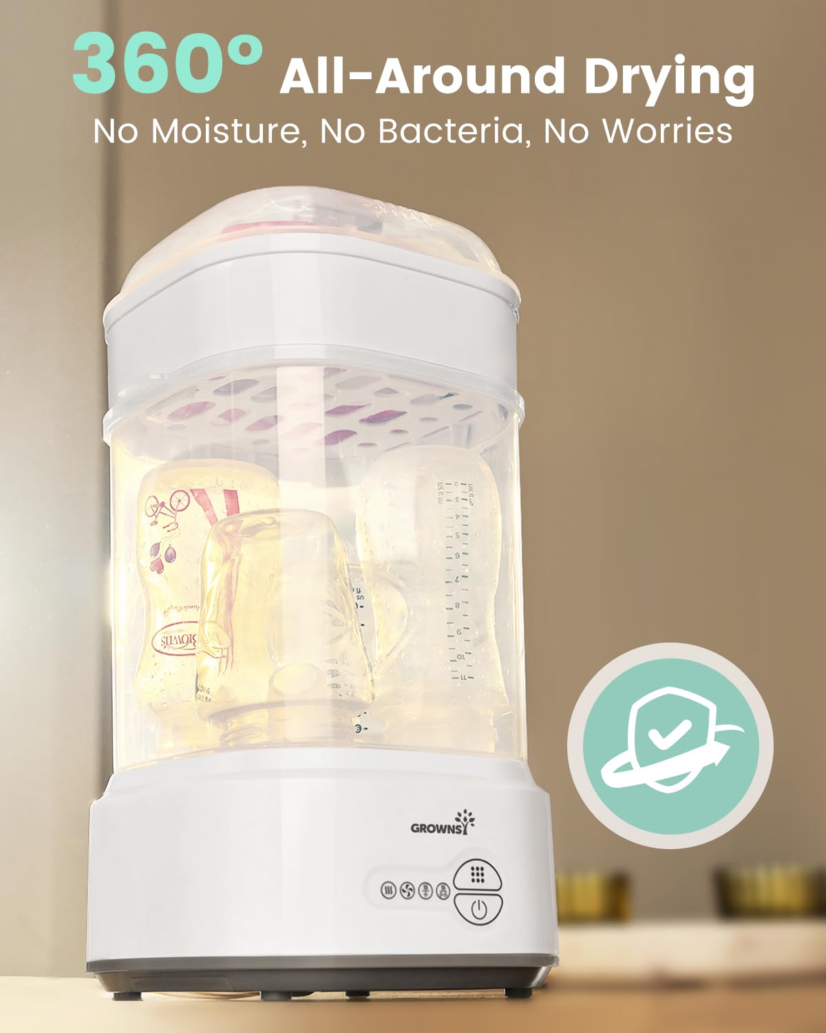 Detalle de GROWNSY Bottle Sterilizer and Dryer compact steam sterilizer