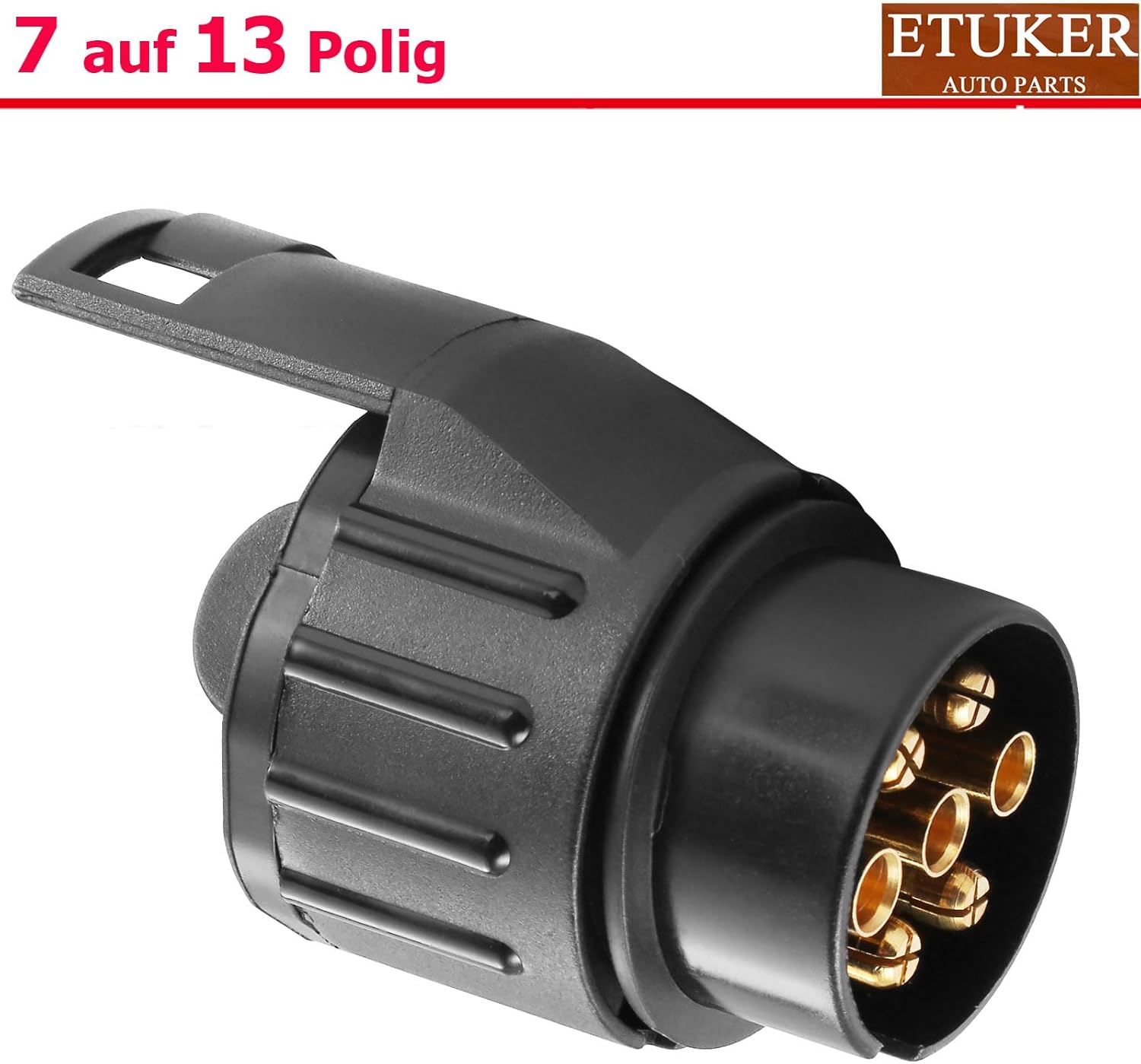 Thumbnail 1 de ETUKER Anhänger-Adapter 7 auf 13-polig (Steckdose 7-polig → Stecker 13-polig) – wasserdicht