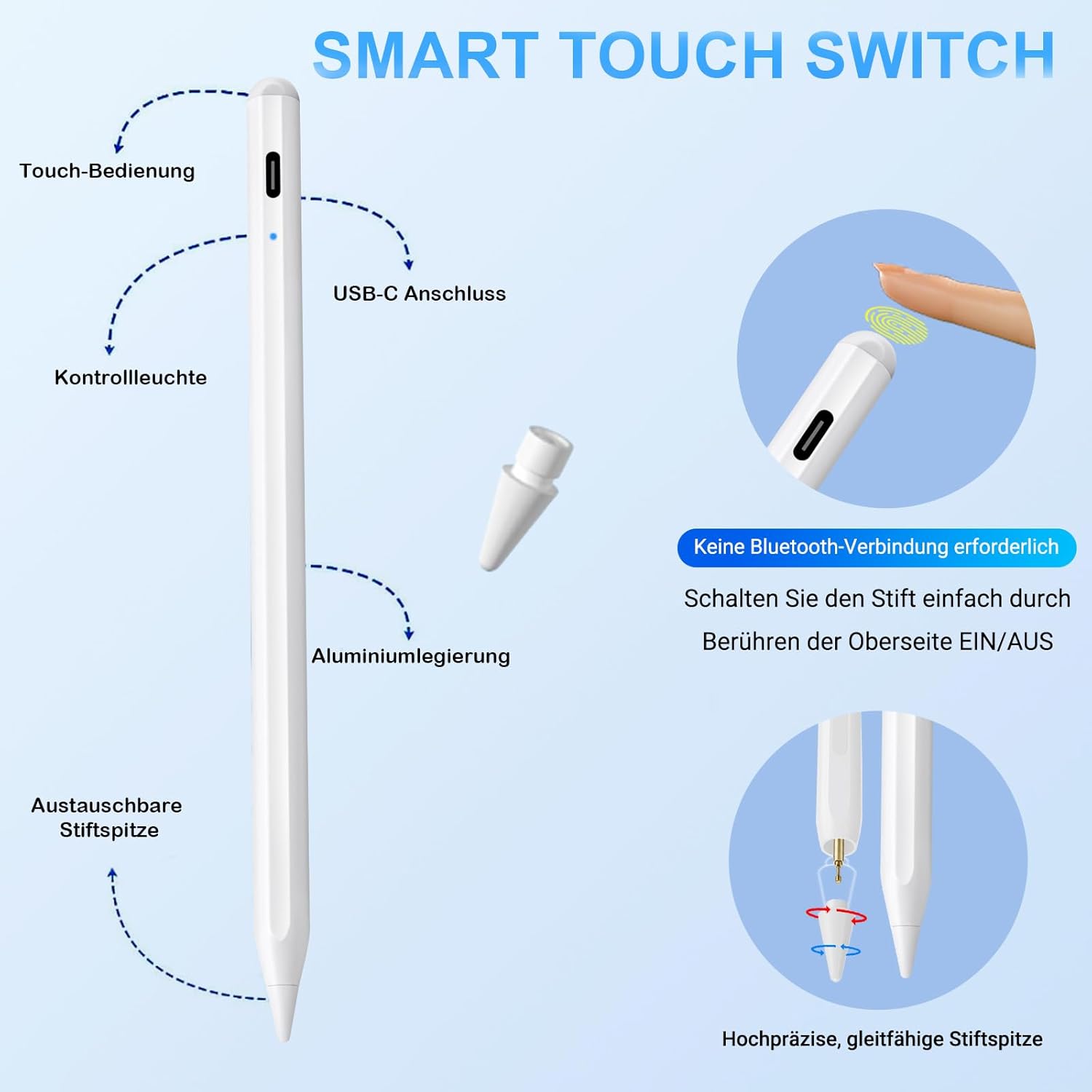 Detalle de Stift für iPad 2018-2025, Schnellladung 30 Min